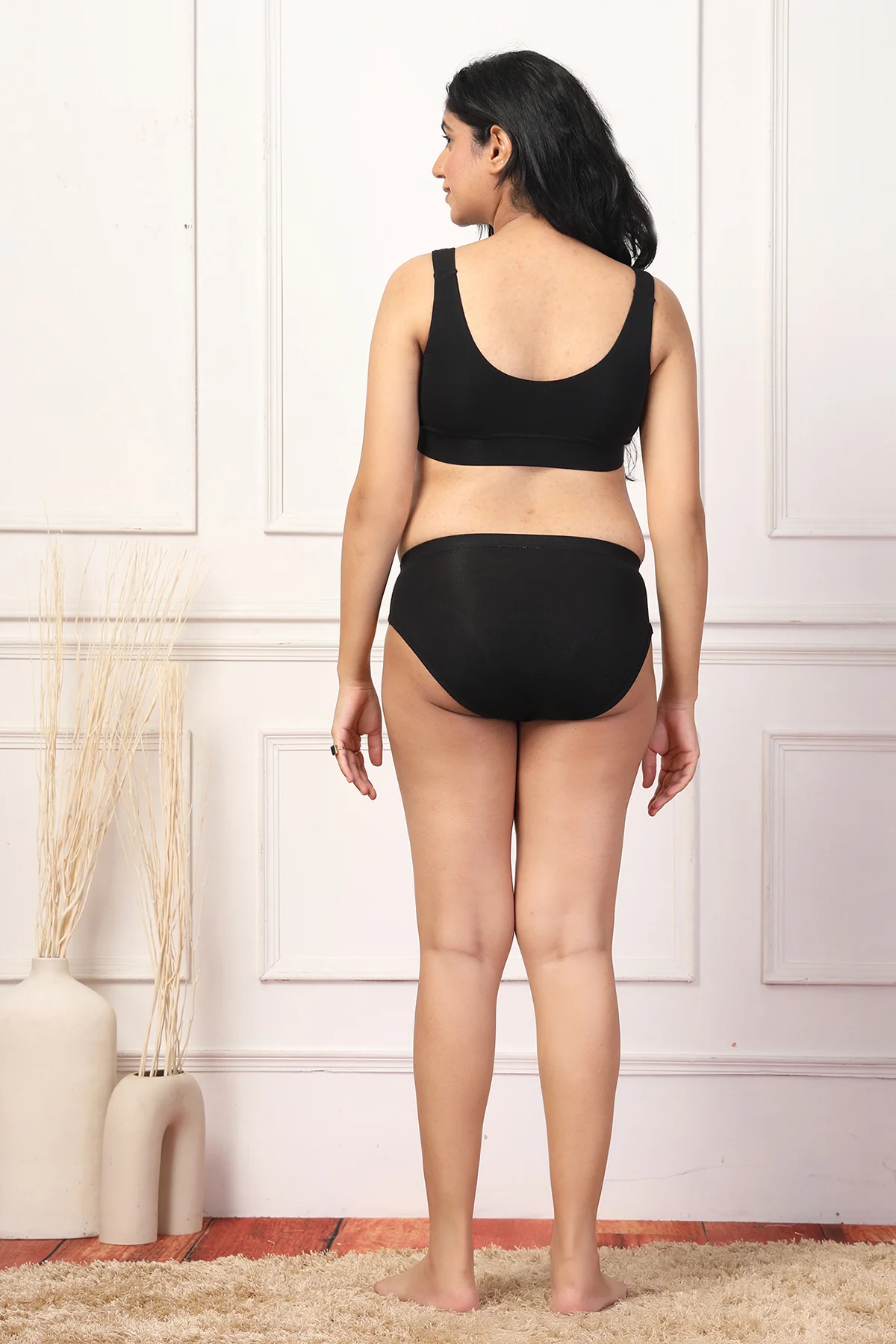 247 (Upgraded) Black Modal Padded Maternity Feeding Bra - Image 10
