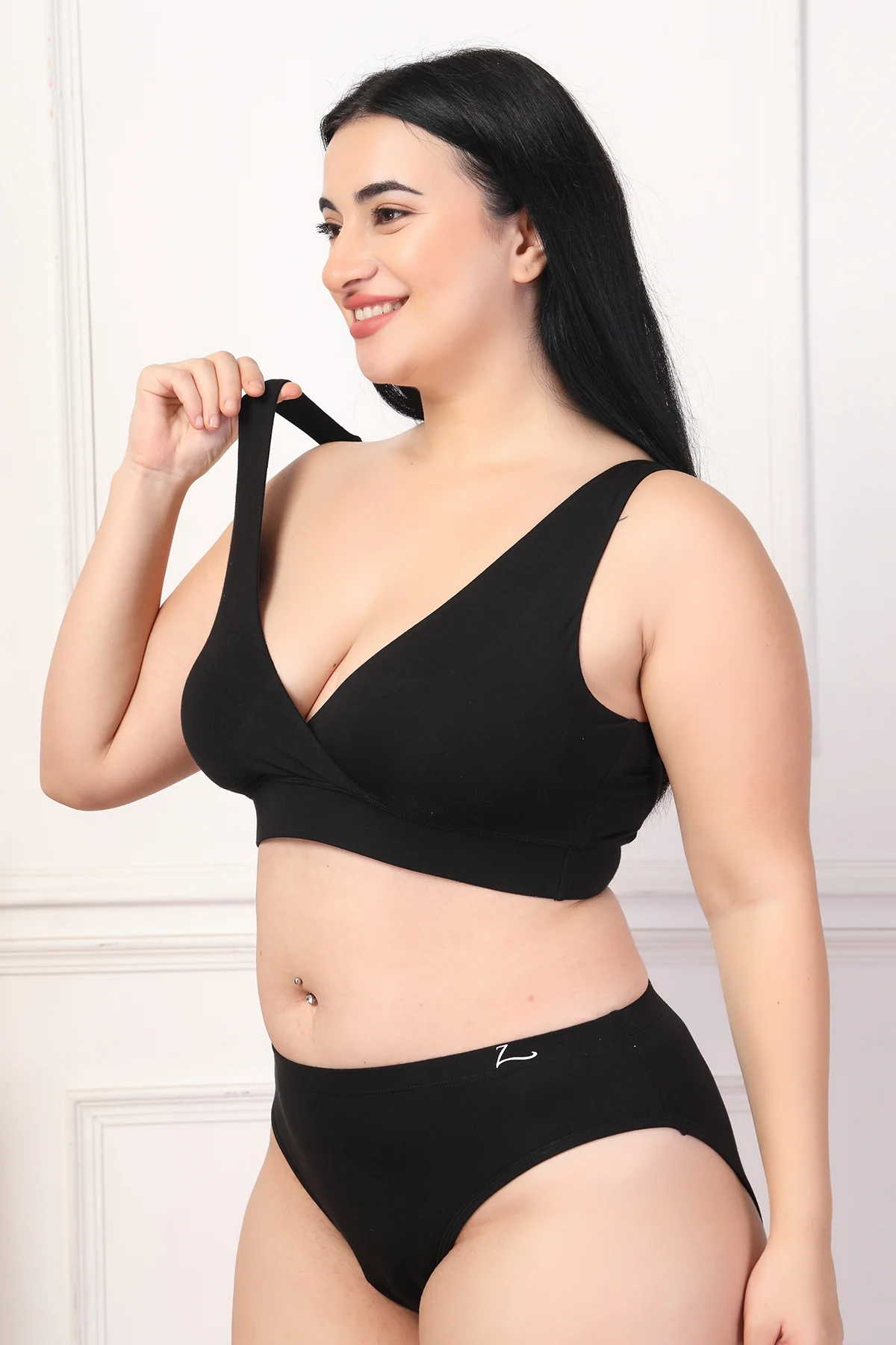 247 (Upgraded) Black Modal Padded Maternity Feeding Bra - Image 13
