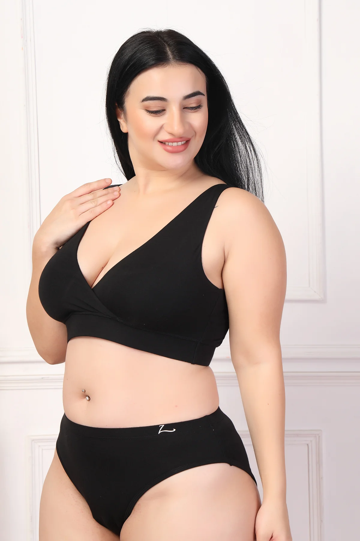 247 (Upgraded) Black Modal Padded Maternity Feeding Bra - Image 14