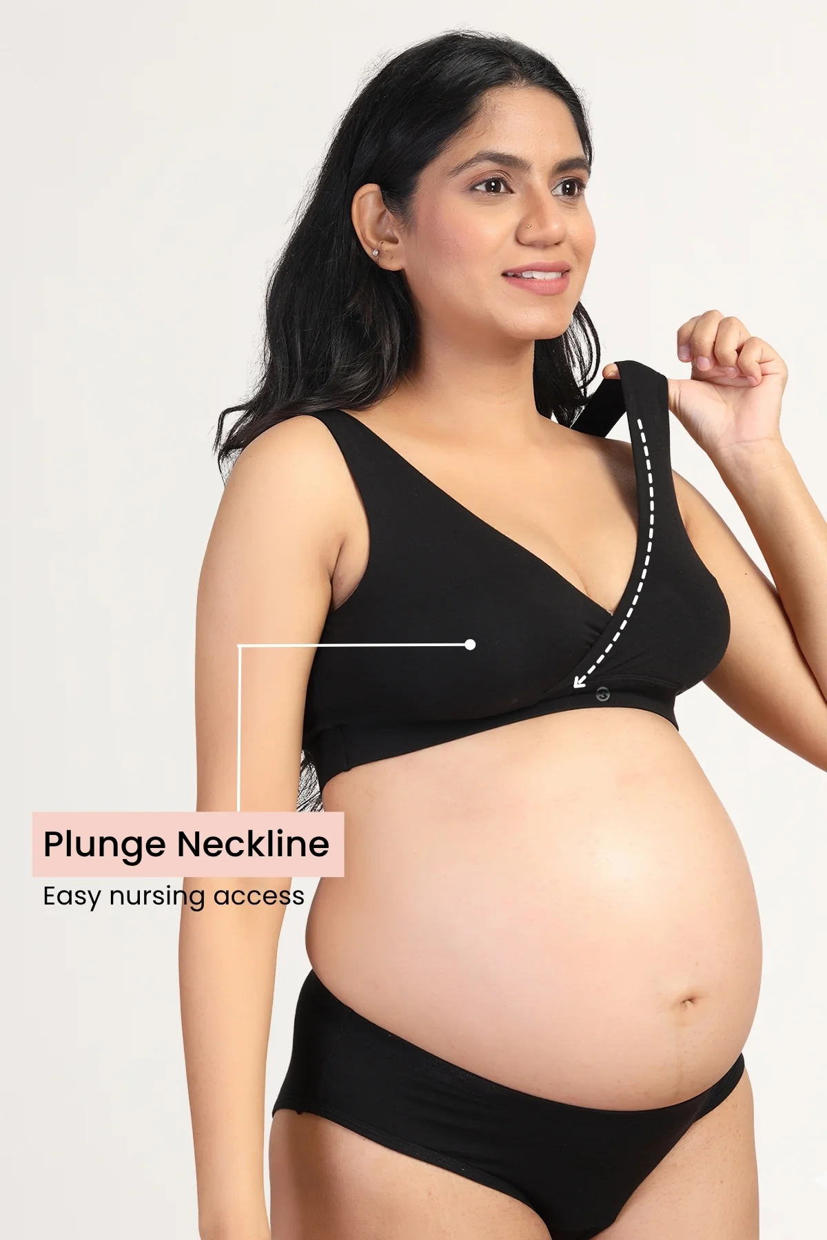 247 (Upgraded) Black Modal Padded Maternity Feeding Bra - Image 3