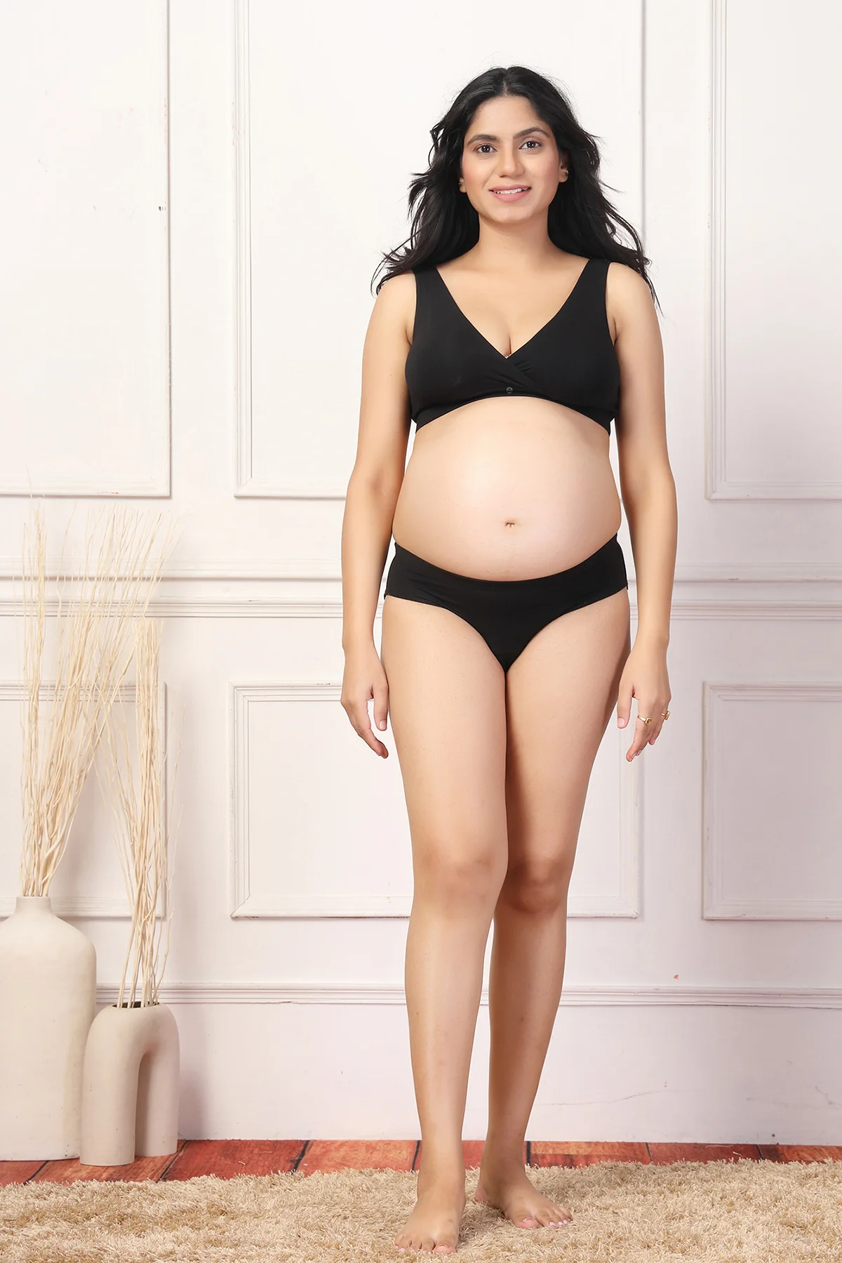247 (Upgraded) Black Modal Padded Maternity Feeding Bra - Image 8