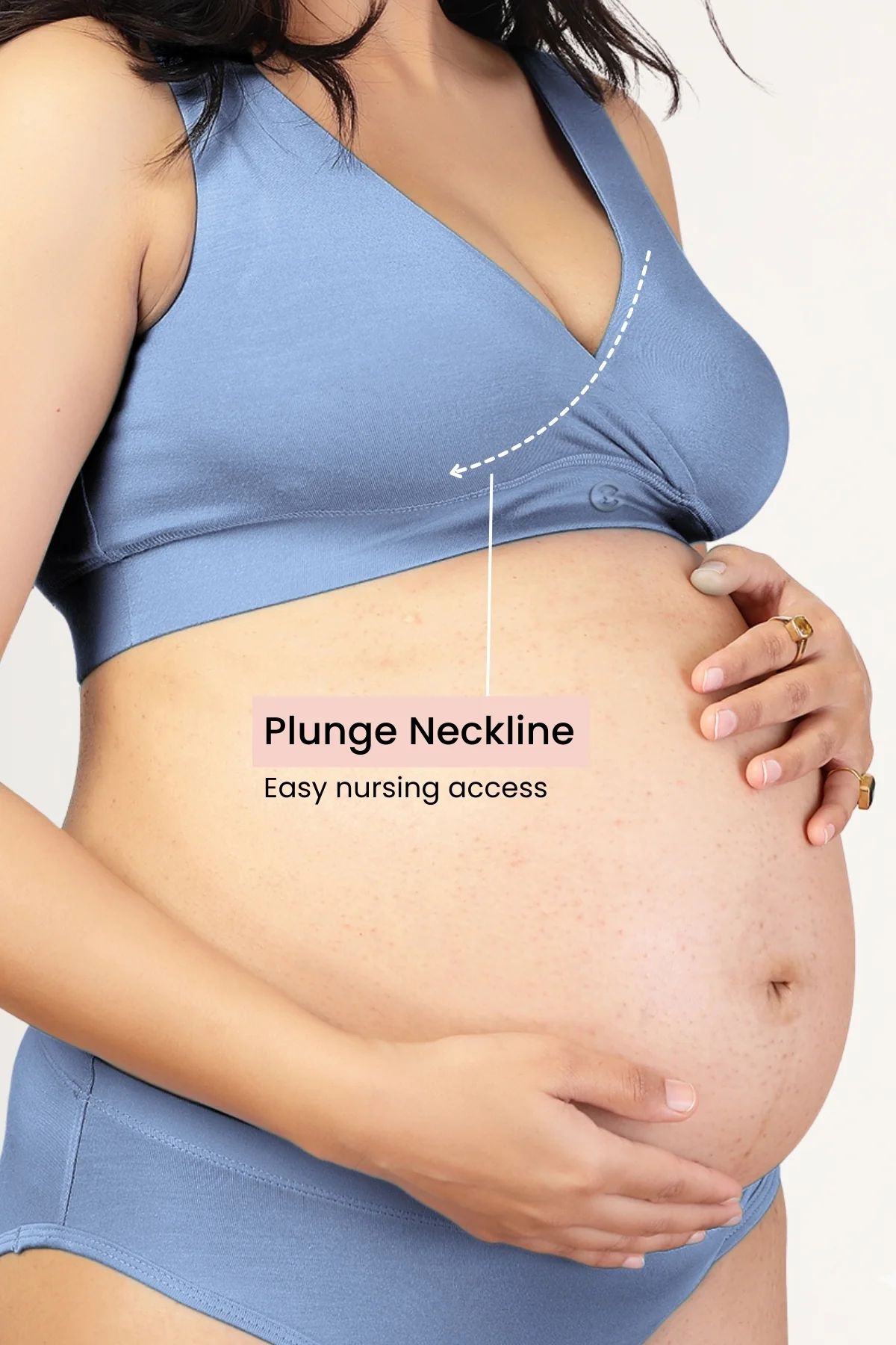 247 (Upgraded) Cornflower Blue Modal Padded Maternity Feeding Bra - Image 3