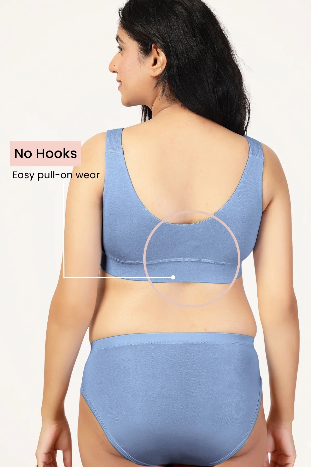 247 (Upgraded) Cornflower Blue Modal Padded Maternity Feeding Bra - Image 4