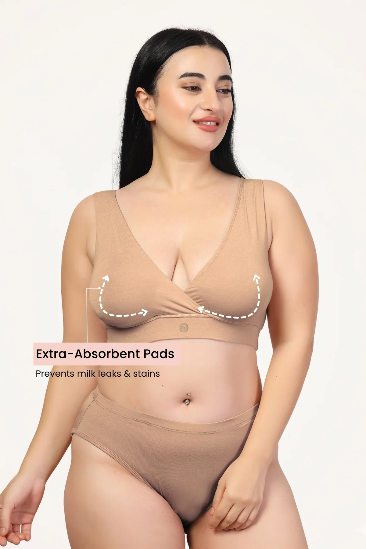 247 (Upgraded) Dark Skin Modal Padded Maternity Feeding Bra - Image 5