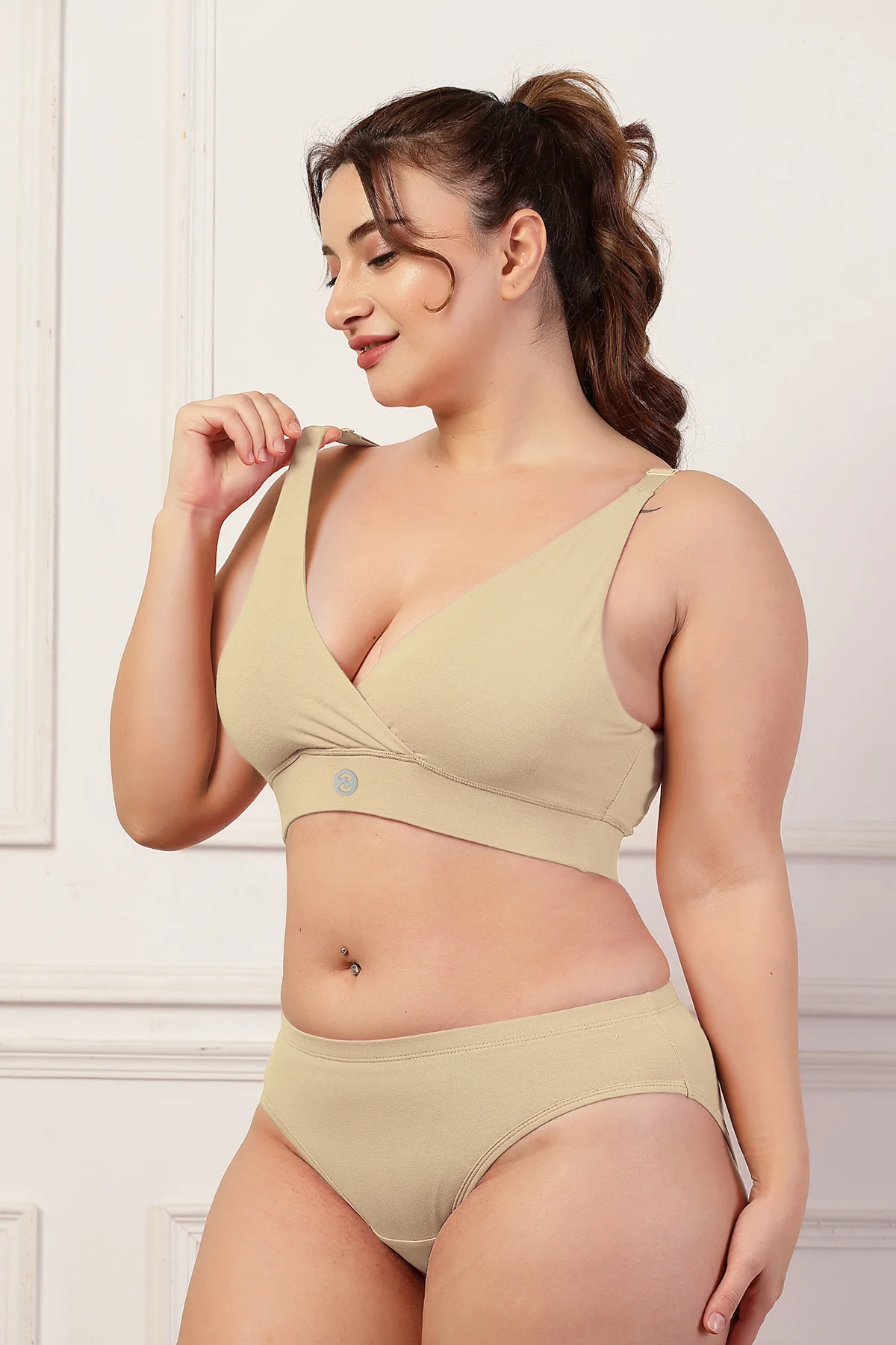 247 Extra Support Cotton Feeding Bra with Adjuster - Skin - Image 13