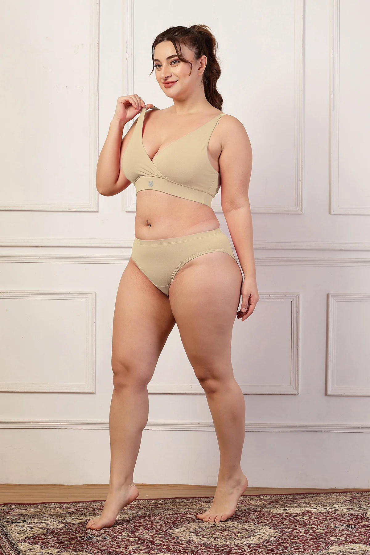 247 Extra Support Cotton Feeding Bra with Adjuster - Skin - Image 14