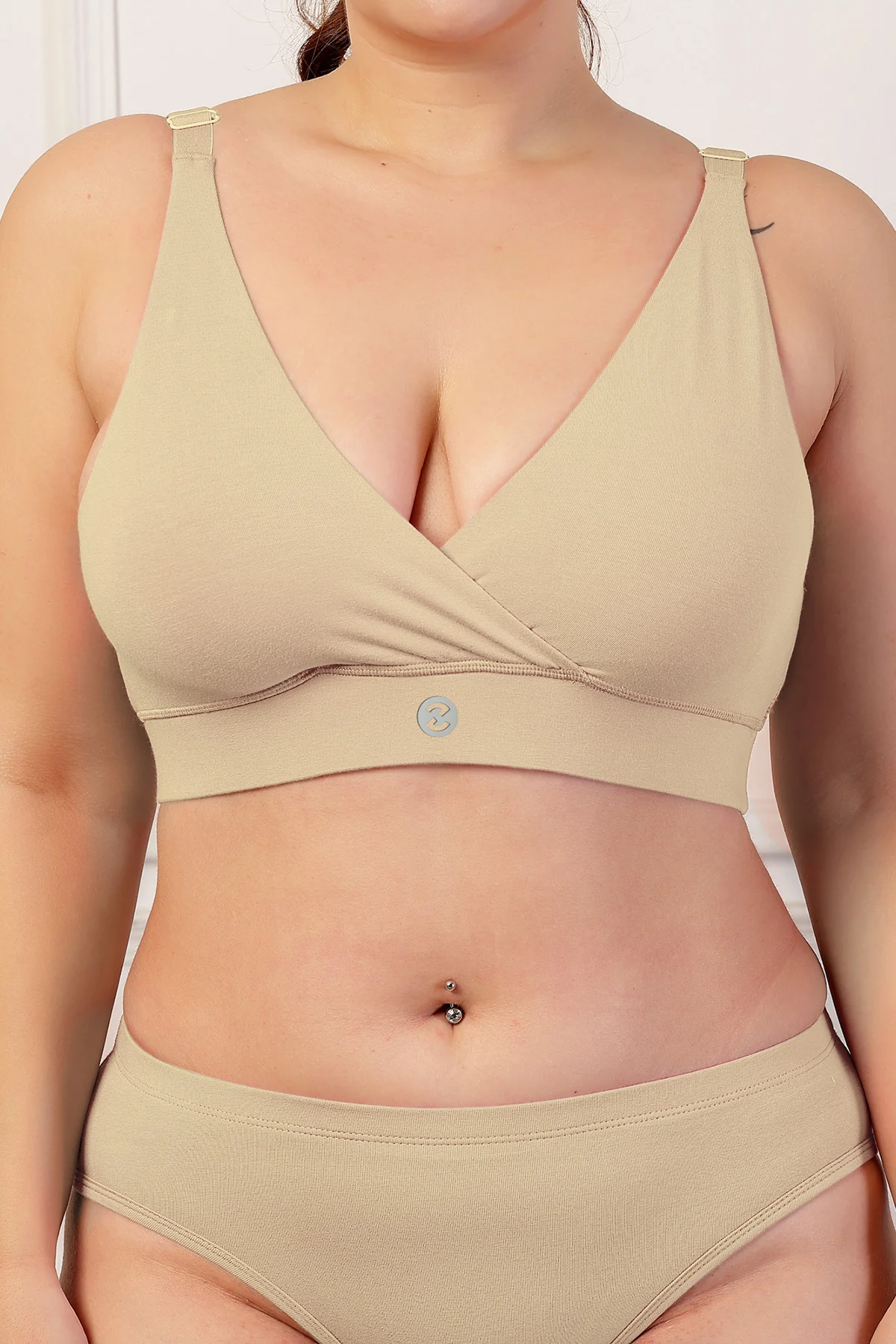 247 Extra Support Cotton Feeding Bra with Adjuster - Skin - Image 7
