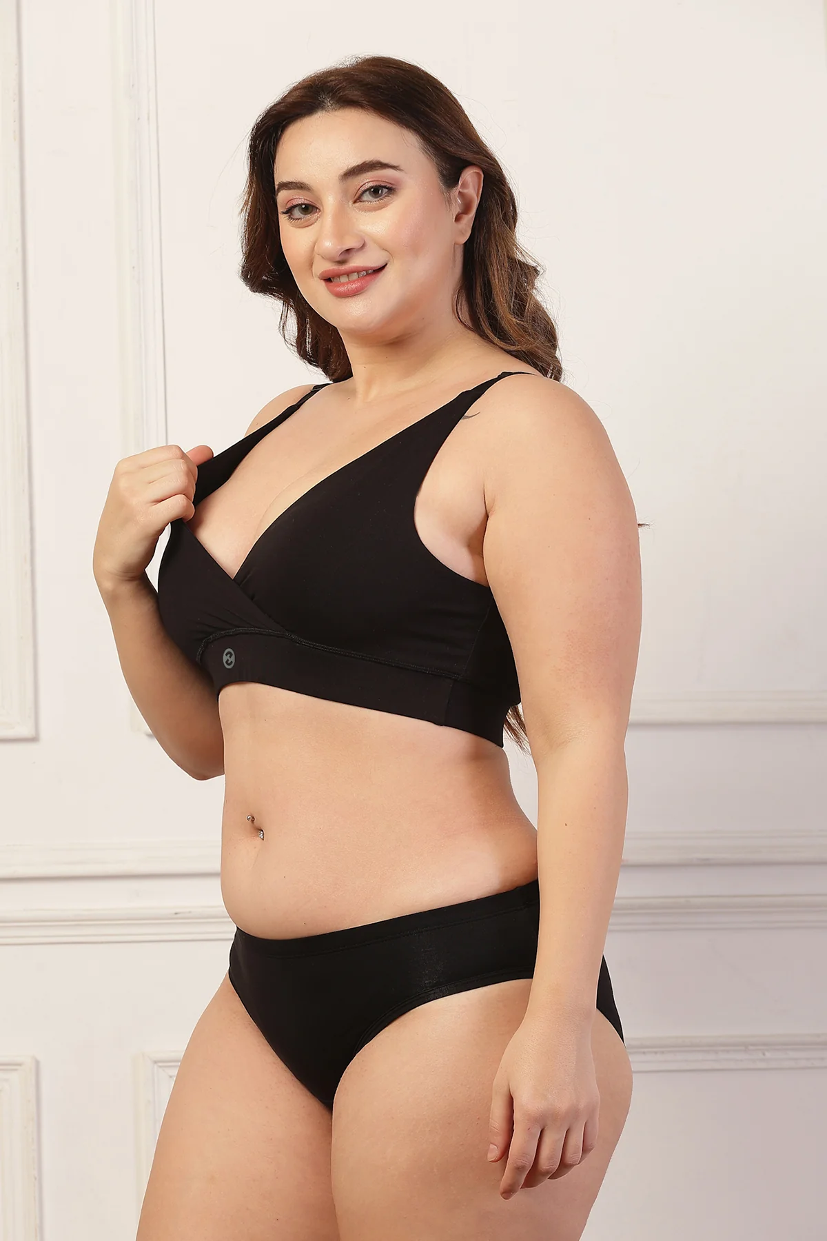 247 Extra Support Cotton Feeding Bra with Adjuster - Black - Image 14