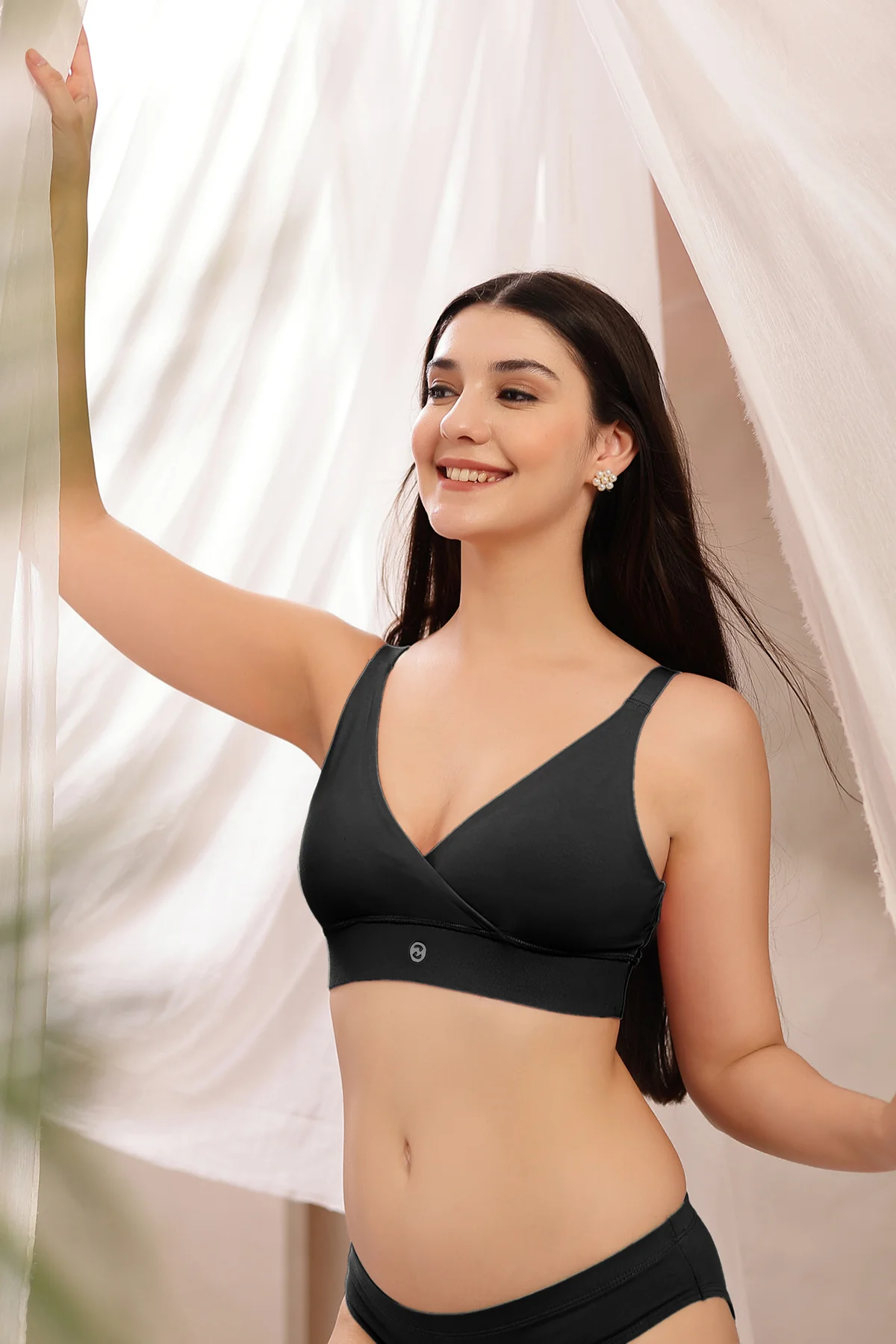 247 Extra Support Cotton Feeding Bra with Adjuster - Black - Image 18