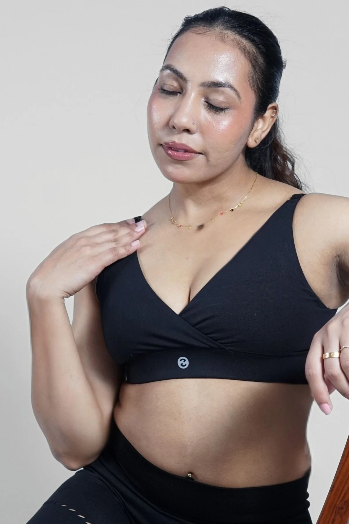 247 Extra Support Cotton Feeding Bra with Adjuster - Black - Image 24