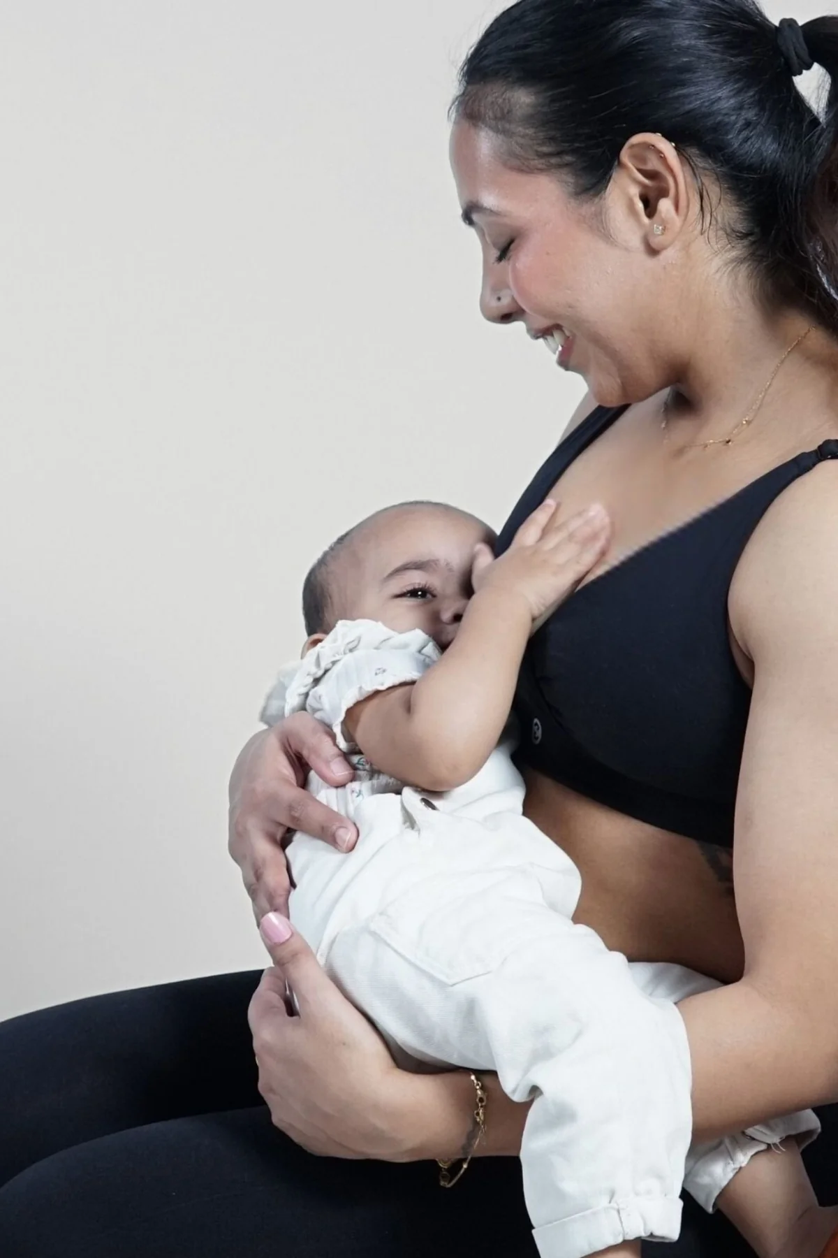 247 Extra Support Cotton Feeding Bra with Adjuster - Black - Image 9