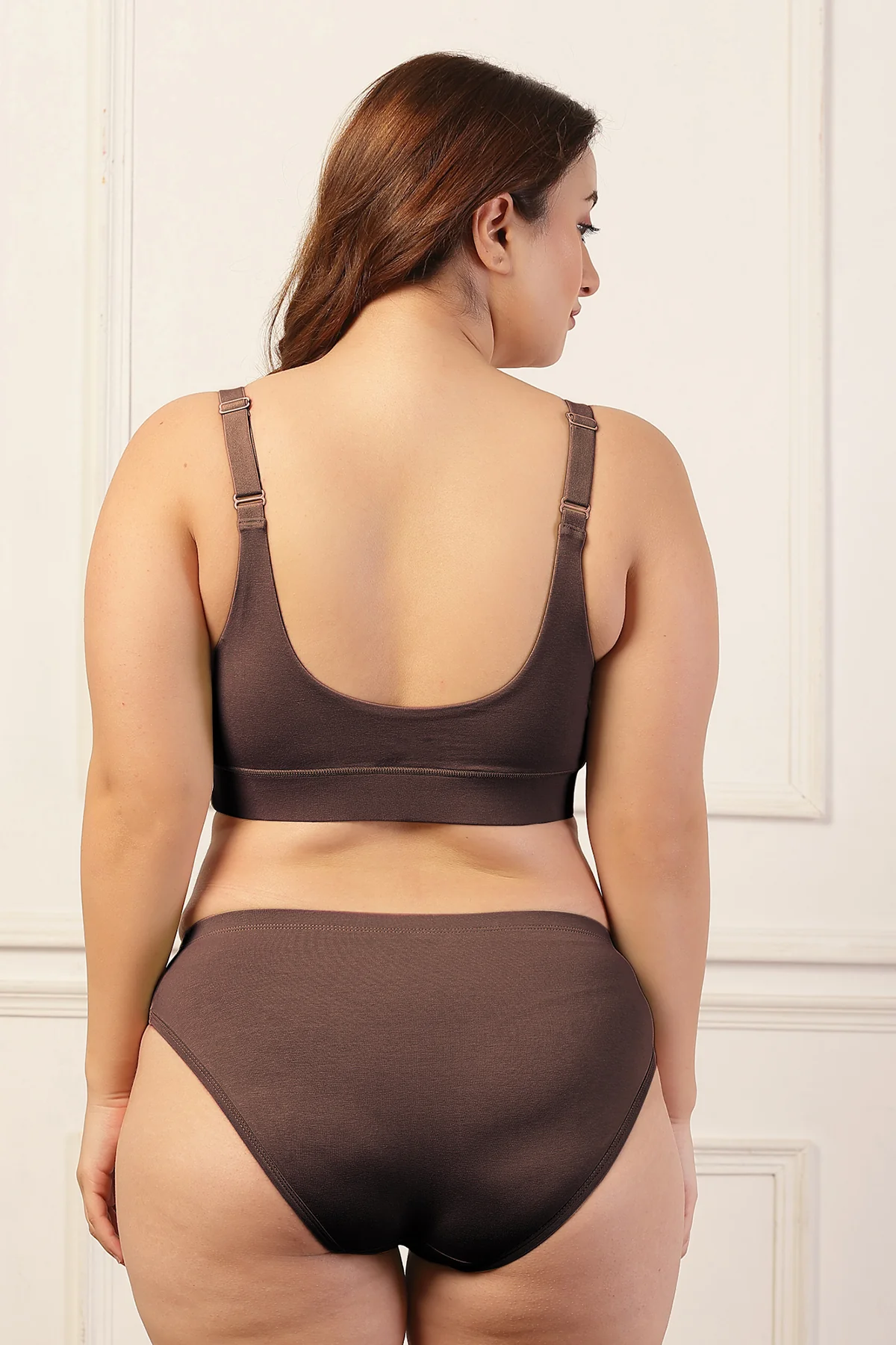247 Extra Support Cotton Feeding Bra with Adjuster - Brown - Image 11