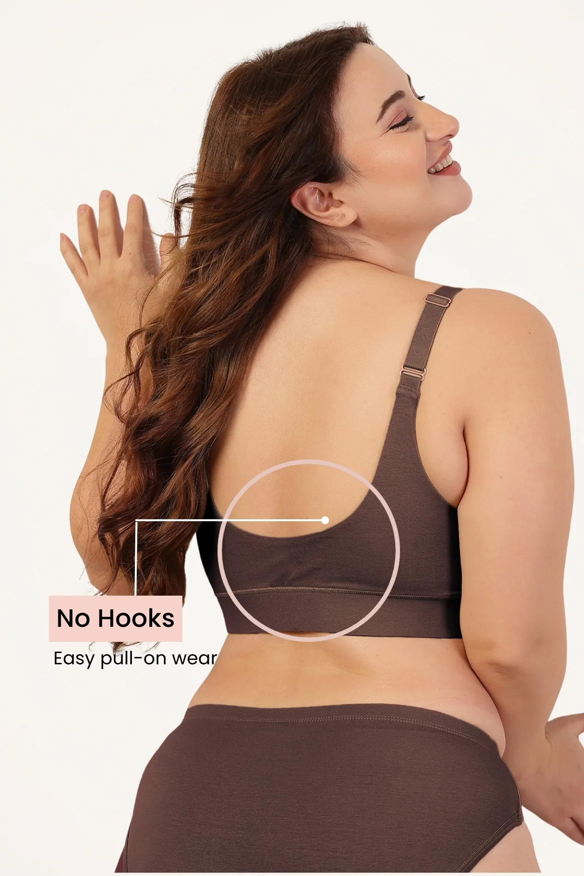 247 Extra Support Cotton Feeding Bra with Adjuster - Brown - Image 4