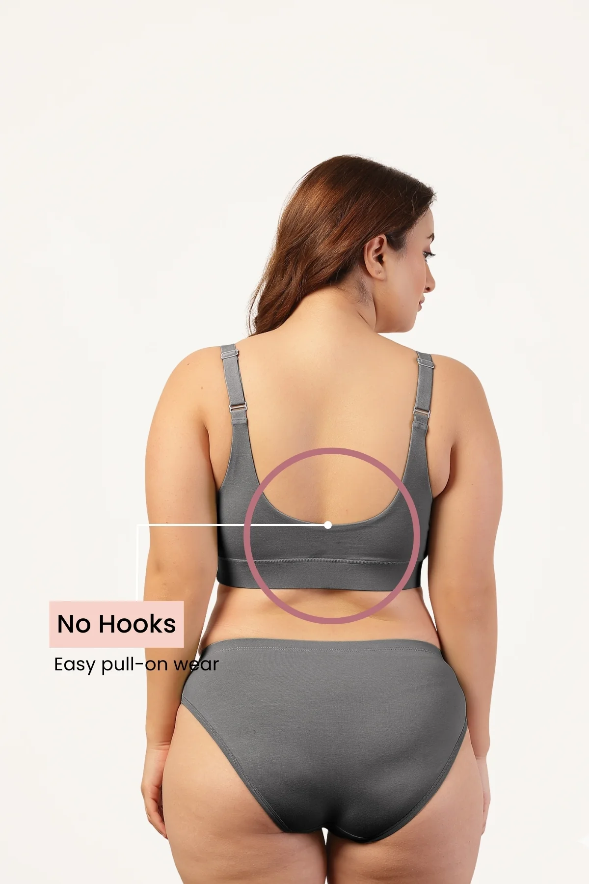 247 Extra Support Cotton Feeding Bra with Adjuster - Dark Grey - Image 4