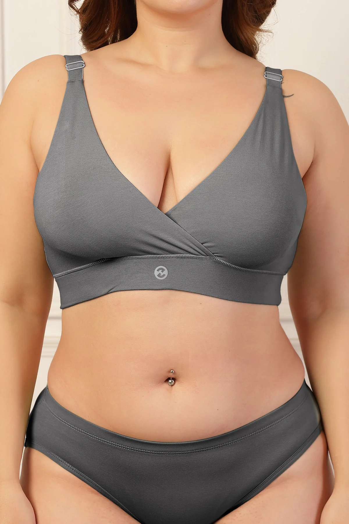 247 Extra Support Cotton Feeding Bra with Adjuster - Dark Grey - Image 7