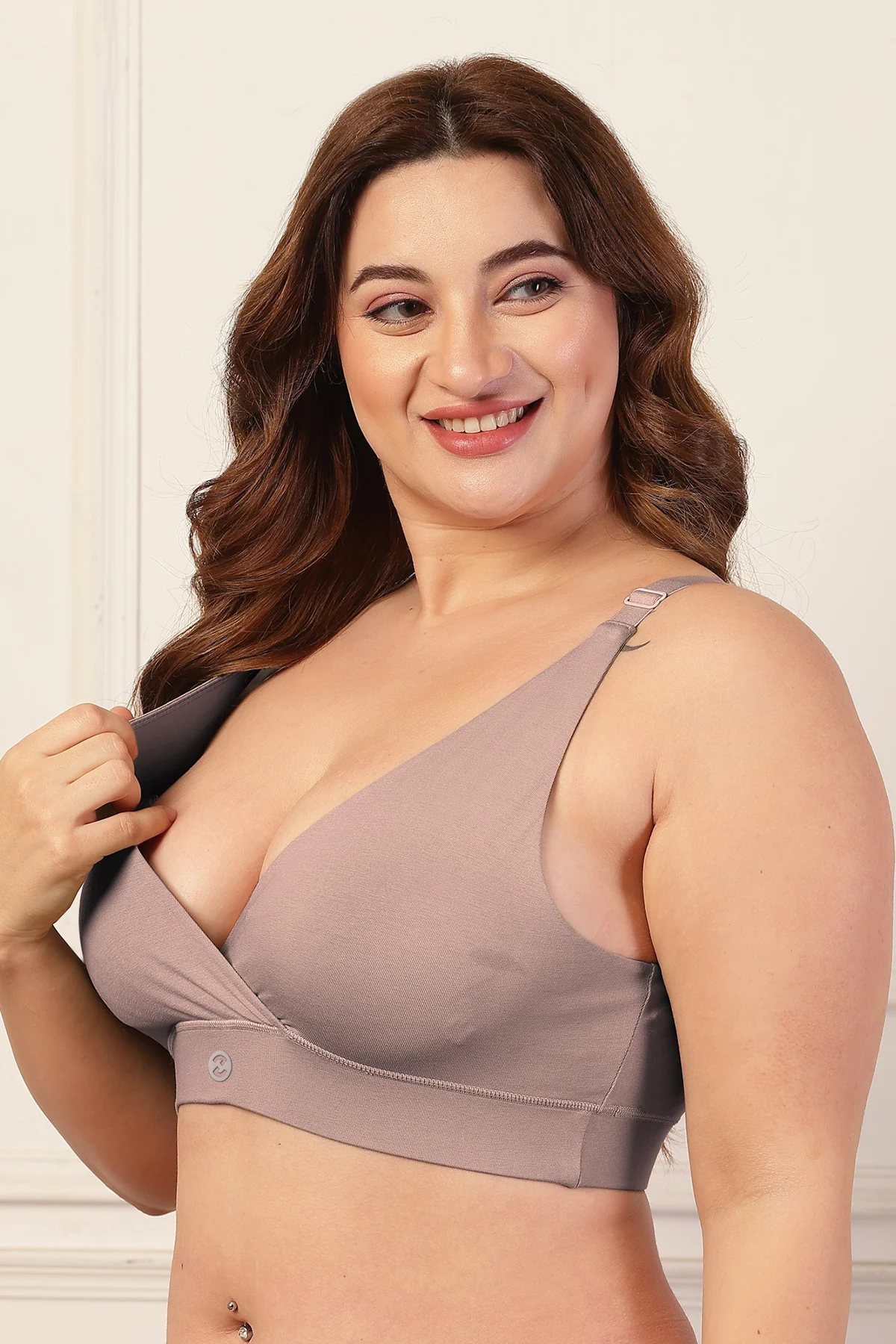 247 Extra Support Cotton Feeding Bra with Adjuster - Dark Skin - Image 7