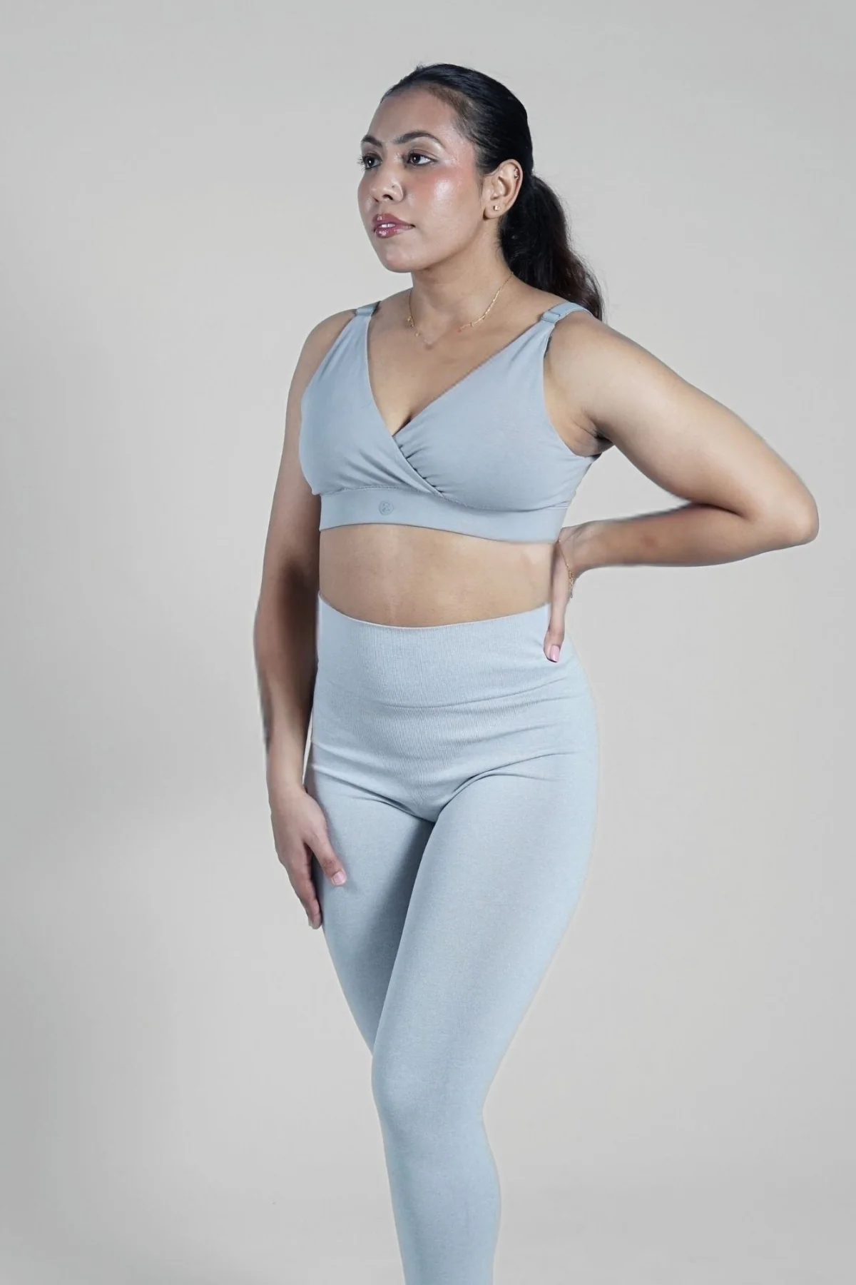 247 Extra Support Cotton Feeding Bra with Adjuster - Light Grey - Image 21
