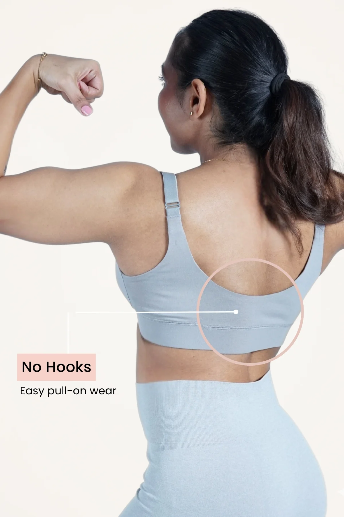 247 Extra Support Cotton Feeding Bra with Adjuster - Light Grey - Image 4