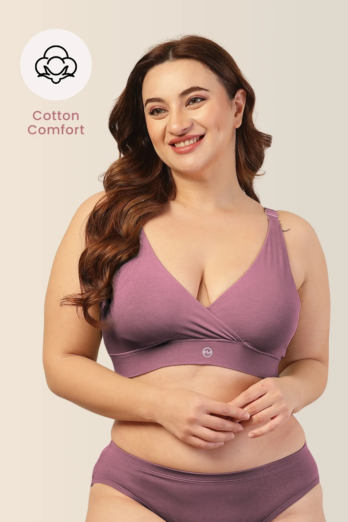 247 Extra Support Cotton Feeding Bra with Adjuster - Lilac - Image 15