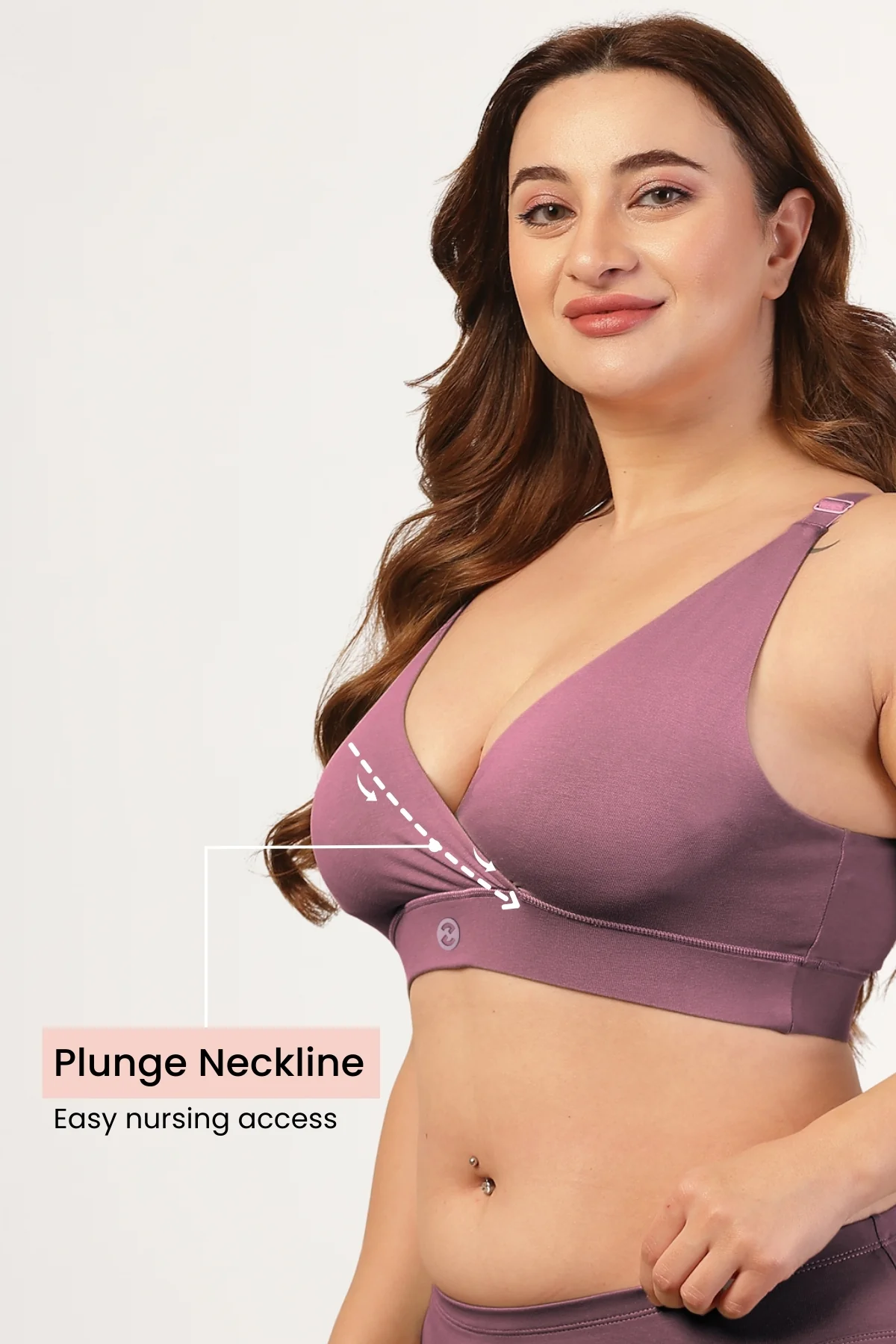 247 Extra Support Cotton Feeding Bra with Adjuster - Lilac - Image 5