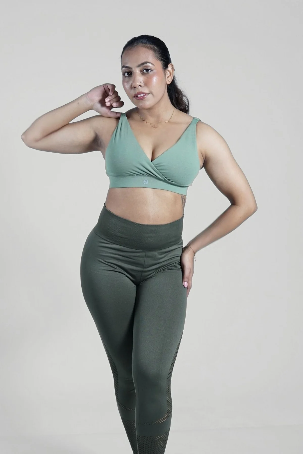 247 Extra Support Cotton Feeding Bra with Adjuster - Medium Green - Image 10
