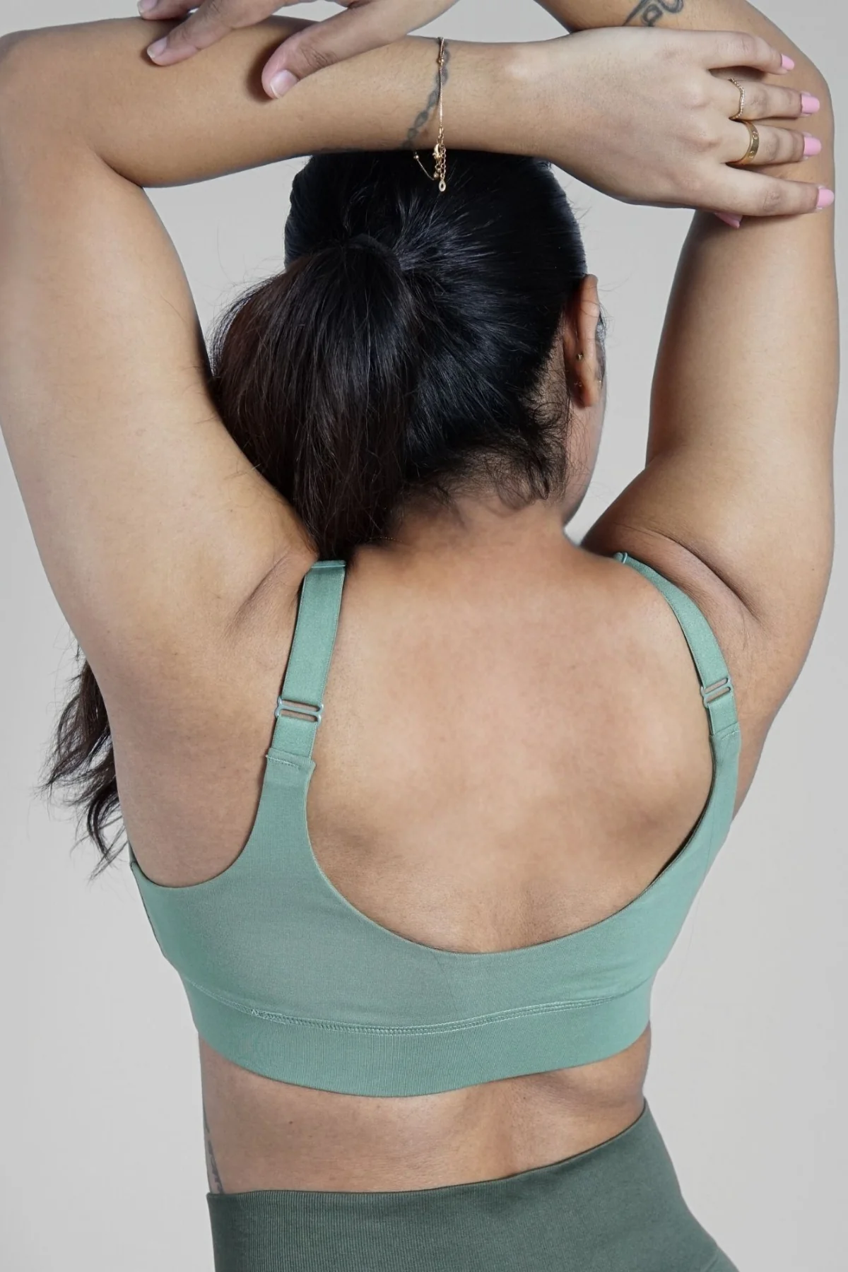 247 Extra Support Cotton Feeding Bra with Adjuster - Medium Green - Image 16
