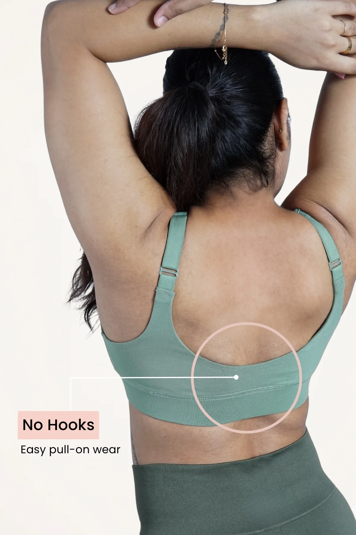 247 Extra Support Cotton Feeding Bra with Adjuster - Medium Green - Image 4