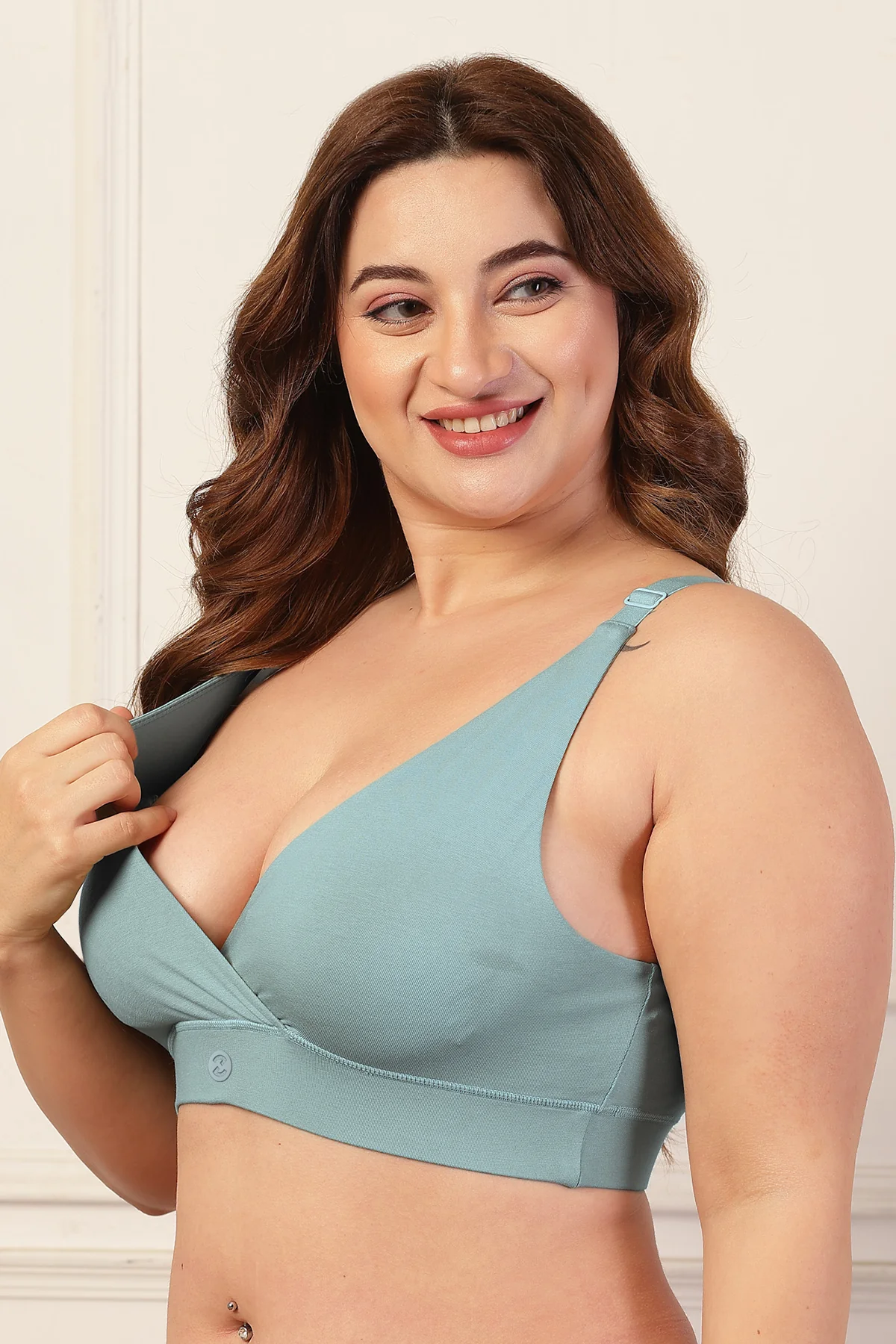 247 Extra Support Cotton Feeding Bra with Adjuster - Mint - Image 10