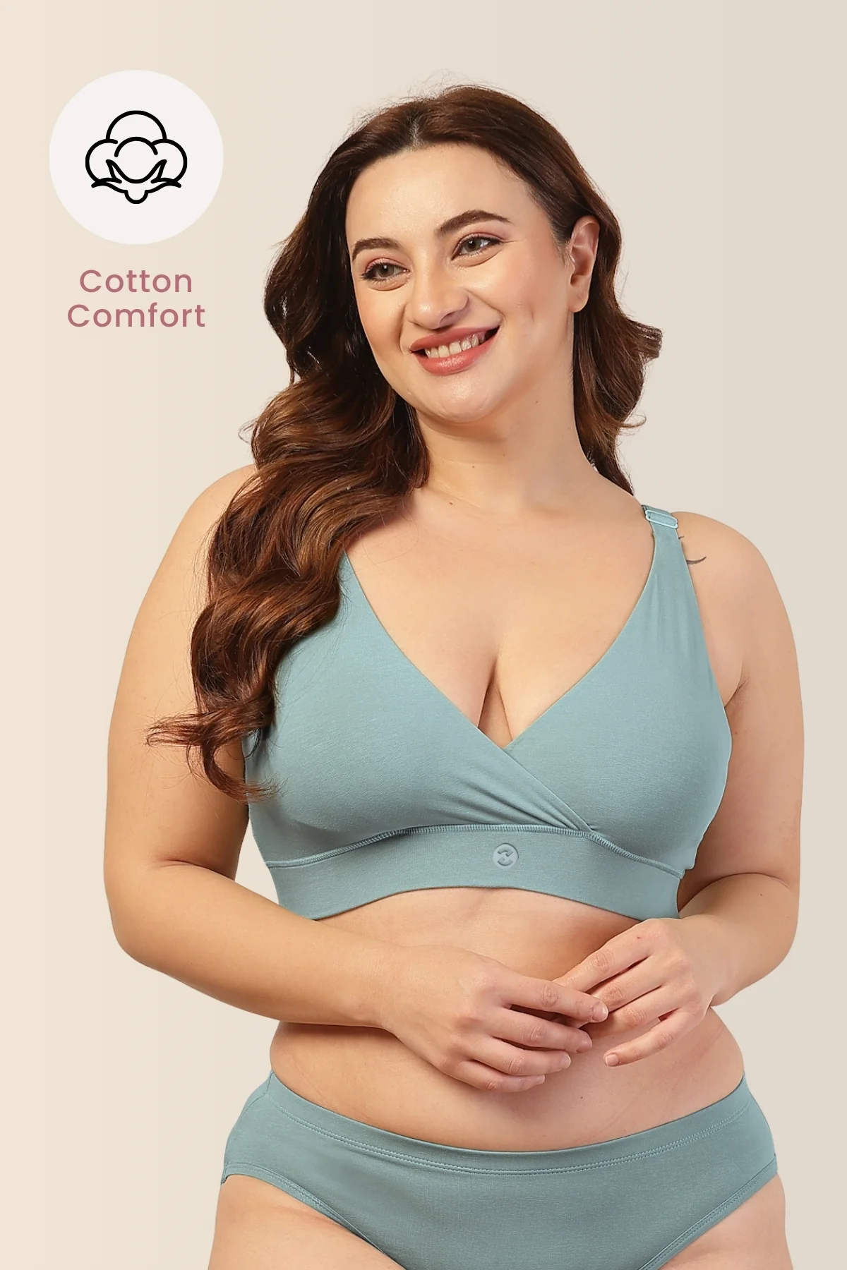 247 Extra Support Cotton Feeding Bra with Adjuster - Mint - Image 13