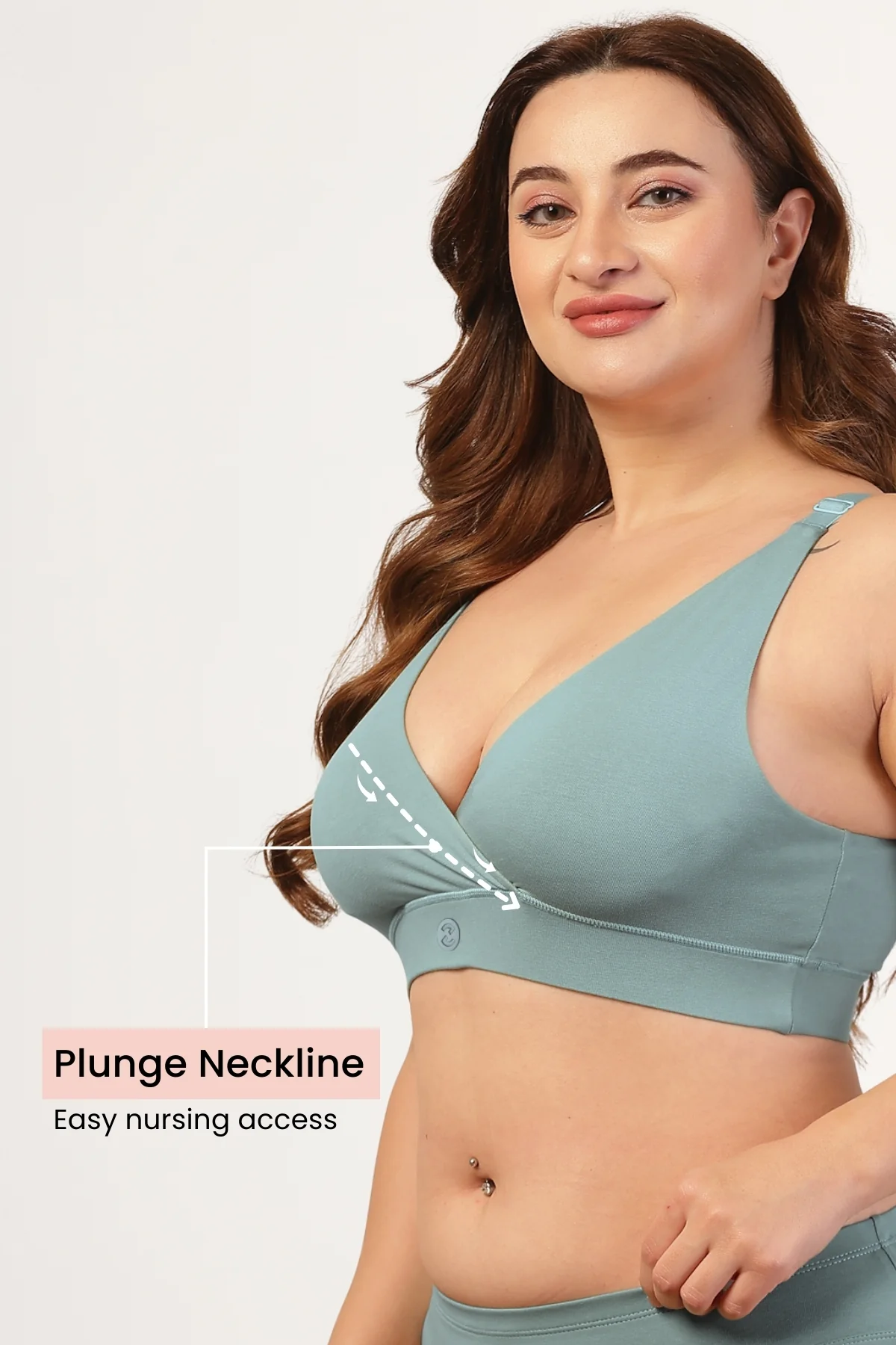 247 Extra Support Cotton Feeding Bra with Adjuster - Mint - Image 5