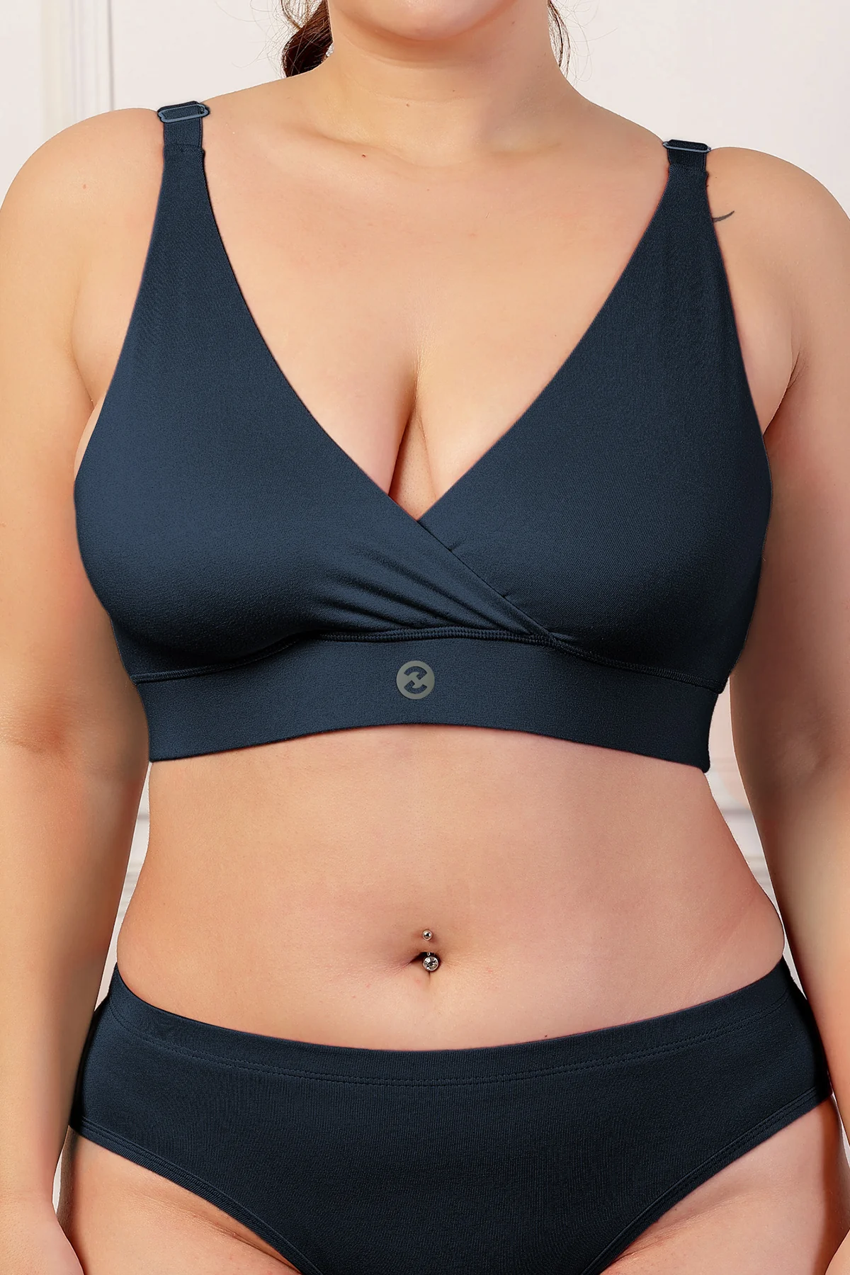 247 Extra Support Cotton Feeding Bra with Adjuster - Navy Blue - Image 7