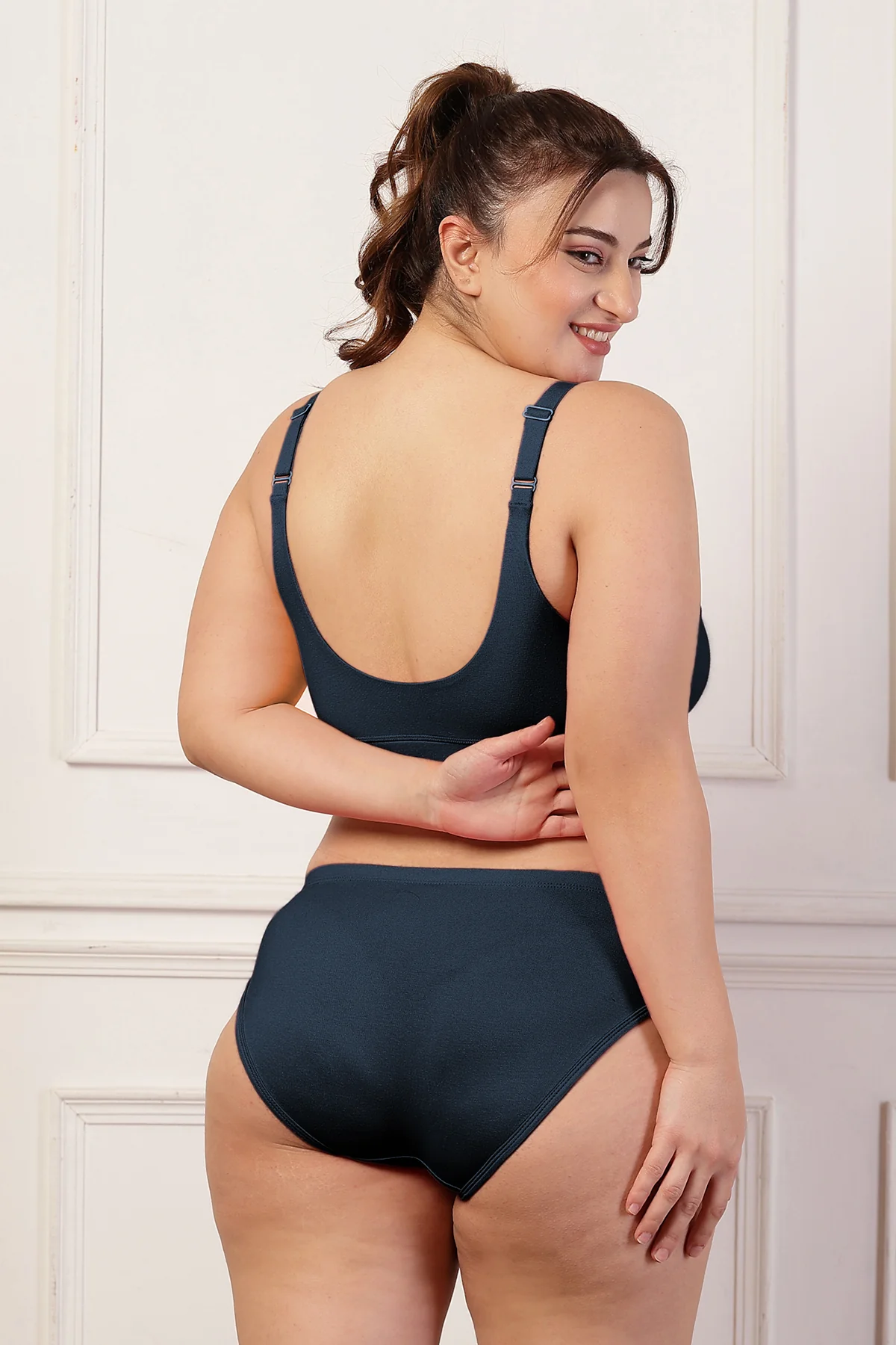247 Extra Support Cotton Feeding Bra with Adjuster - Navy Blue - Image 8