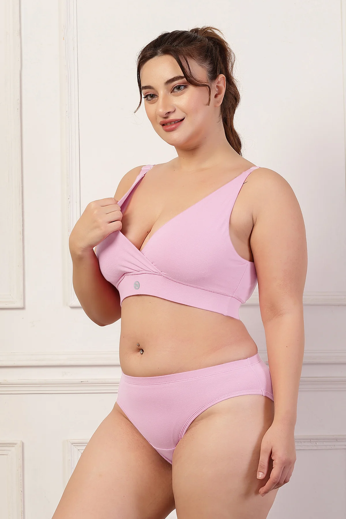 247 Extra Support Cotton Feeding Bra with Adjuster - Pink - Image 11