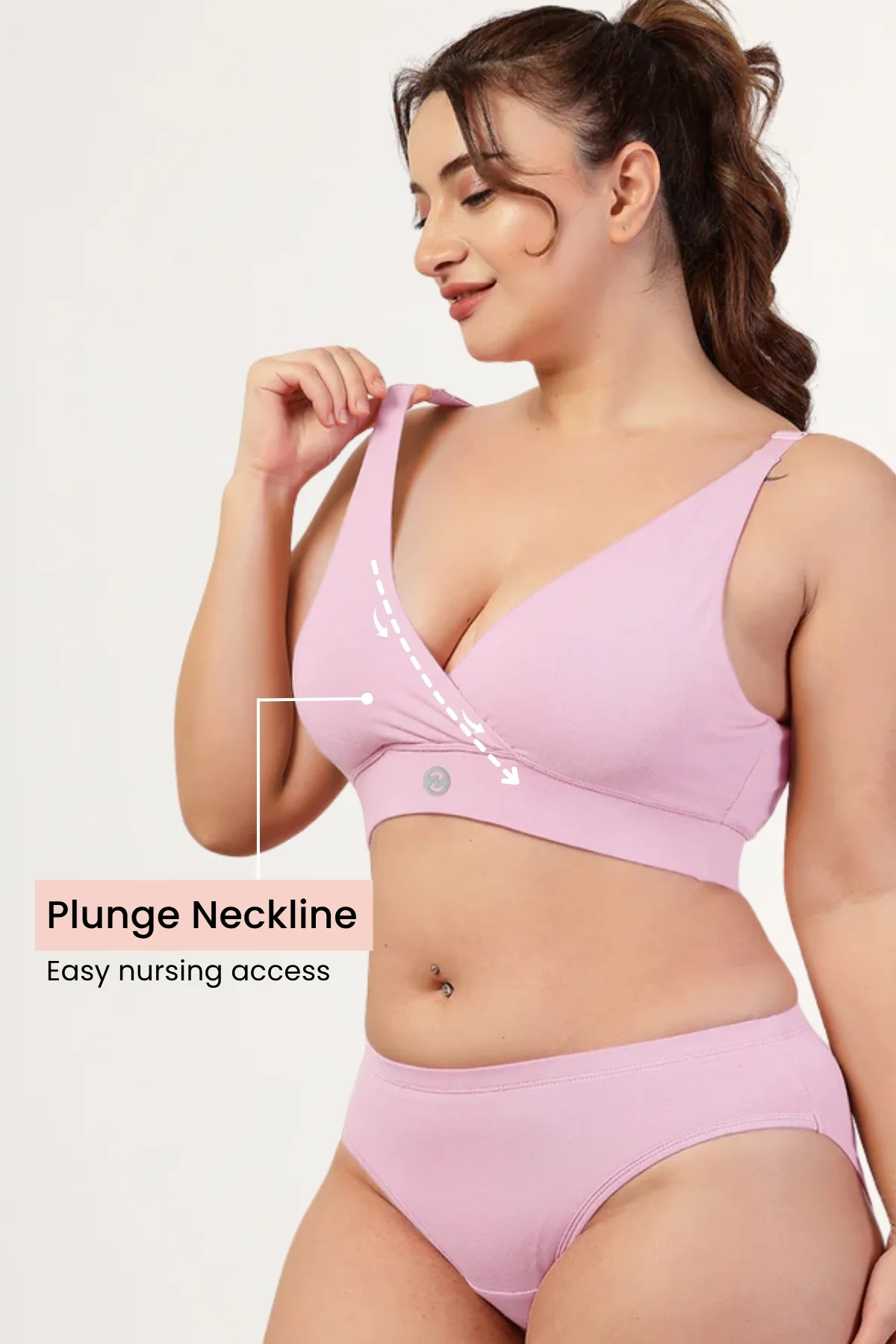 247 Extra Support Cotton Feeding Bra with Adjuster - Pink - Image 3