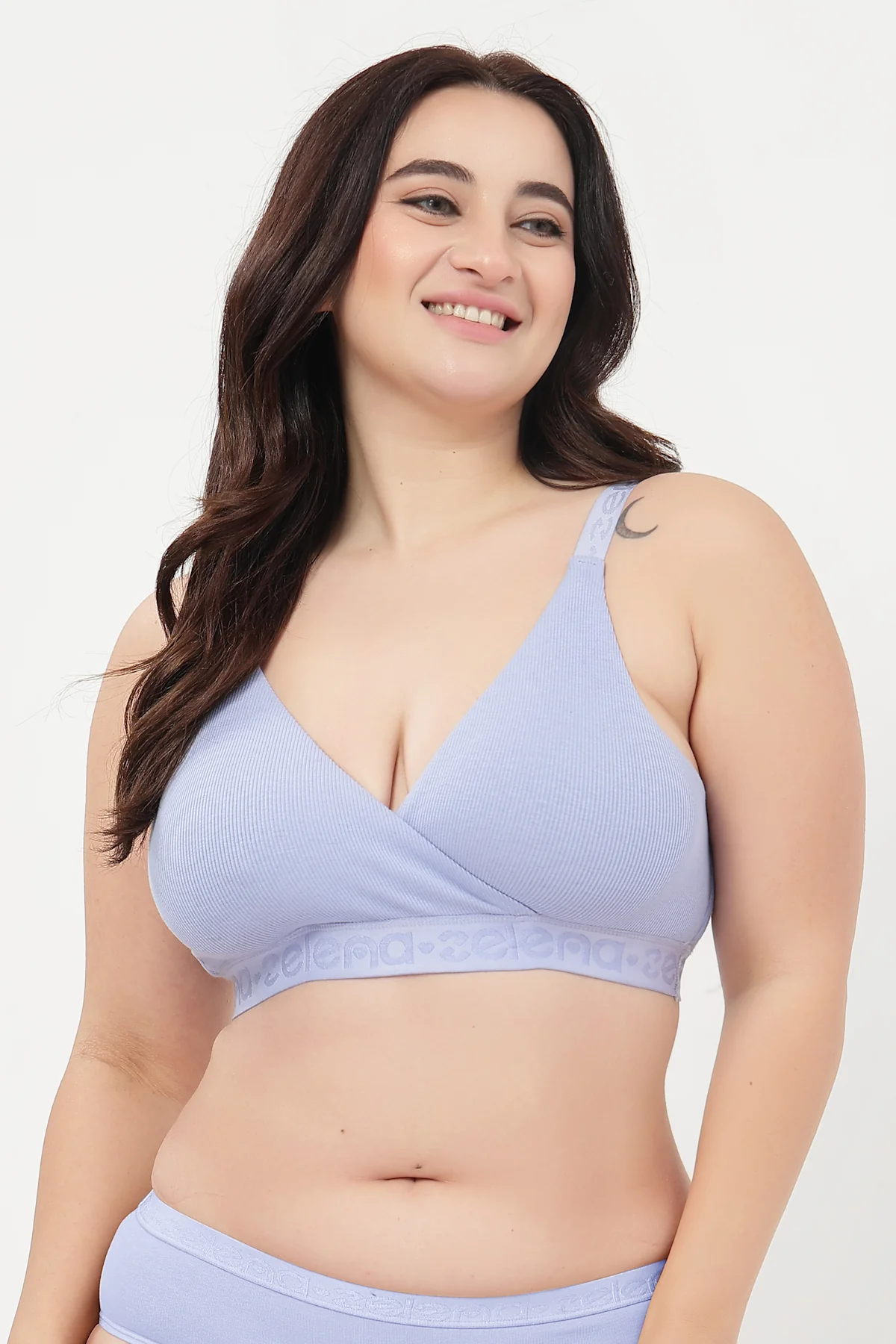 Zena Fine-Rib Bra - Soft Blue - Image 12