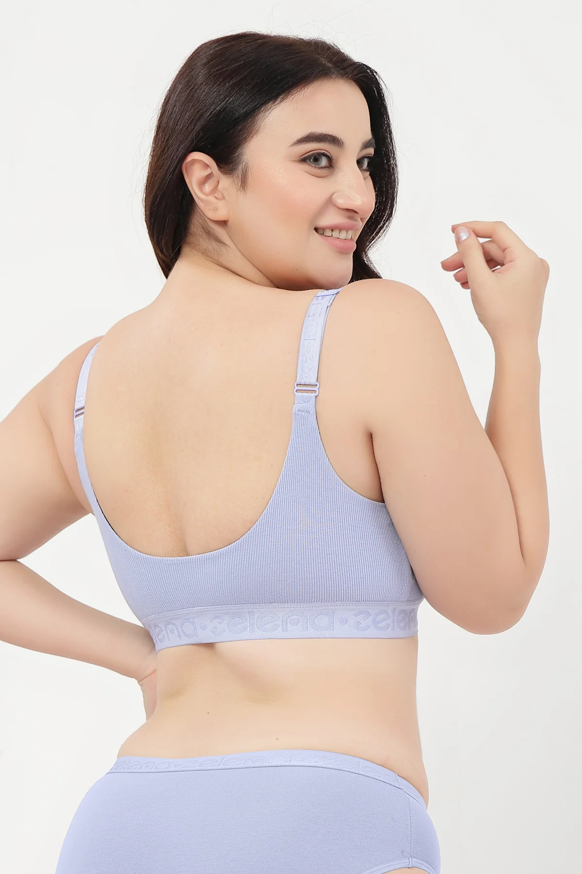 Zena Fine-Rib Bra - Soft Blue - Image 14