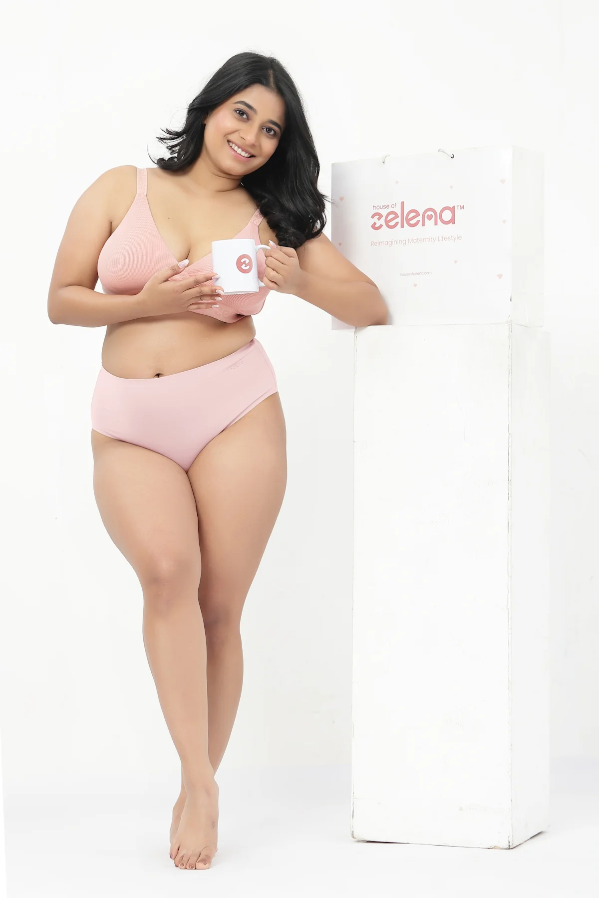 Zena Fine-Rib Bra - Rose Gold - Image 13