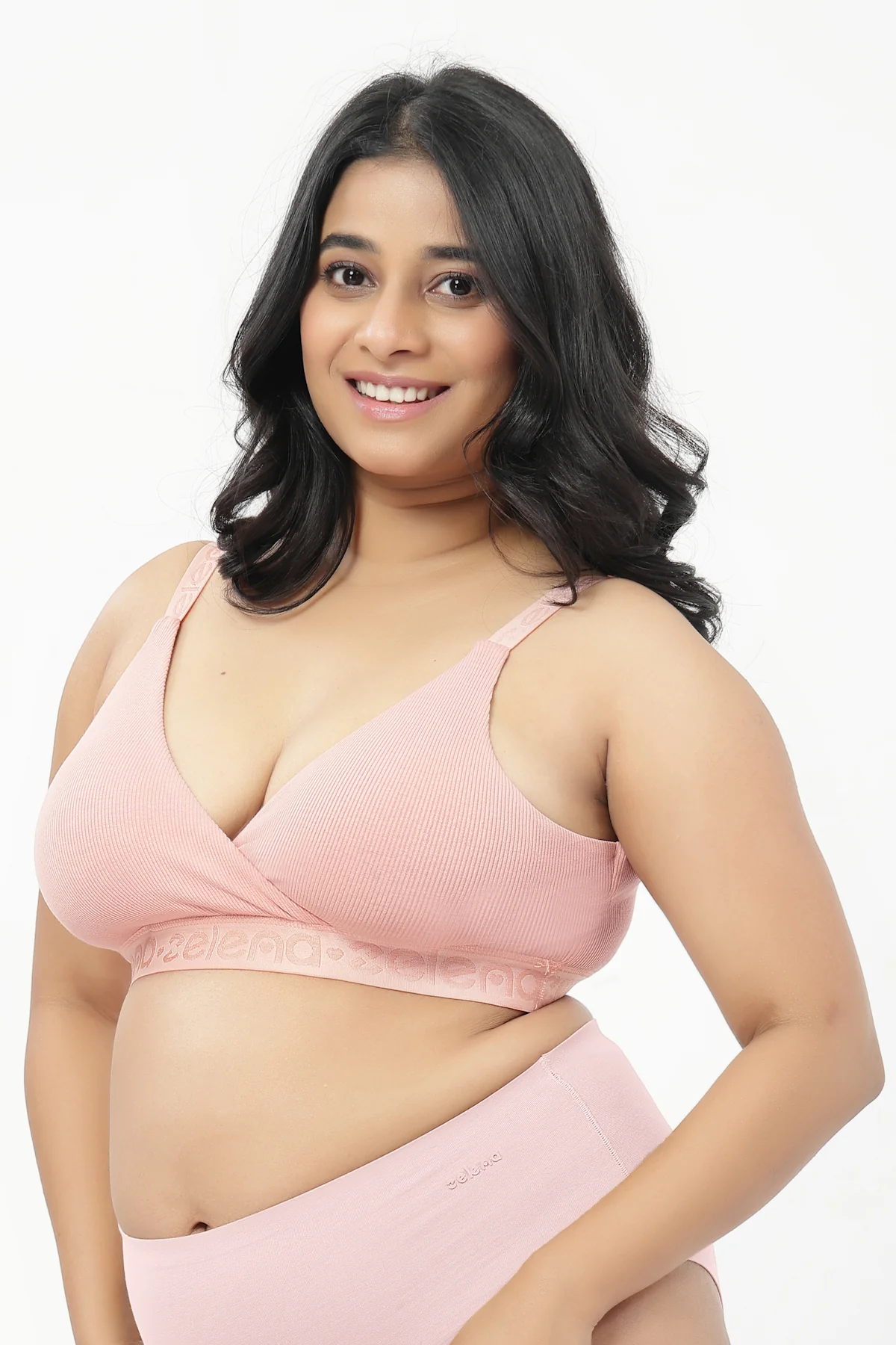 Zena Fine-Rib Bra - Rose Gold - Image 9