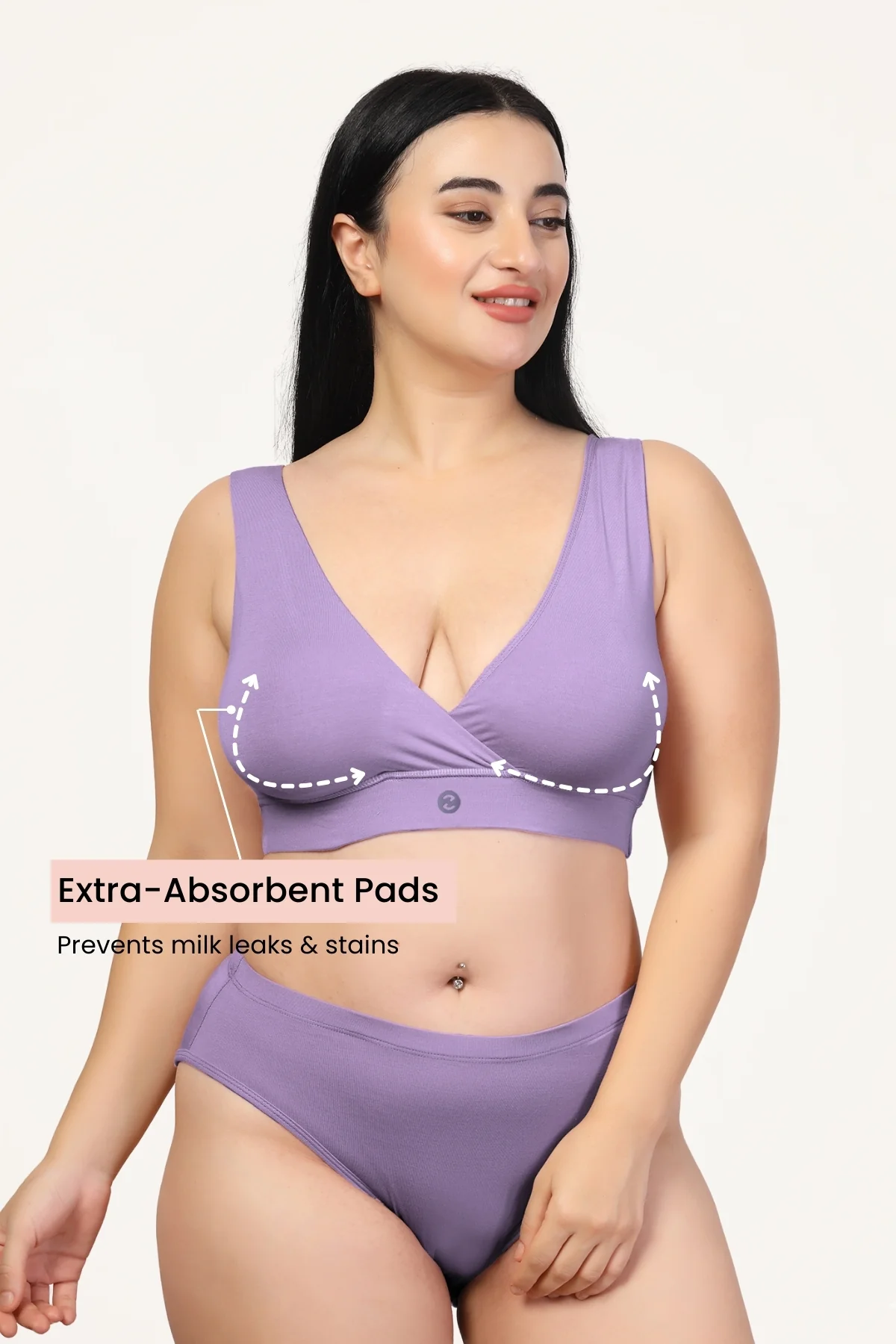 247 (Upgraded) Lavender Modal Padded Maternity Feeding Bra - Image 5