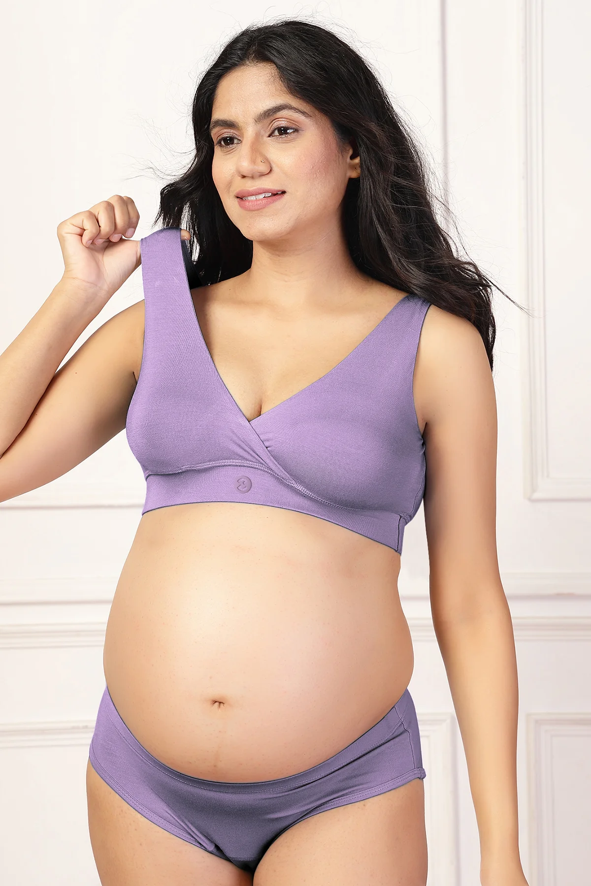 247 (Upgraded) Lavender Modal Padded Maternity Feeding Bra - Image 6