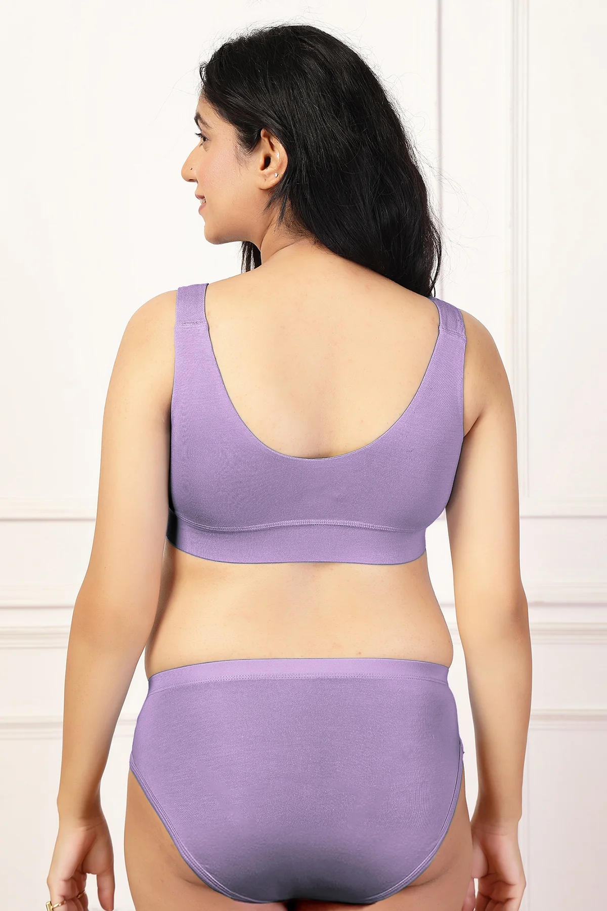 247 (Upgraded) Lavender Modal Padded Maternity Feeding Bra - Image 7