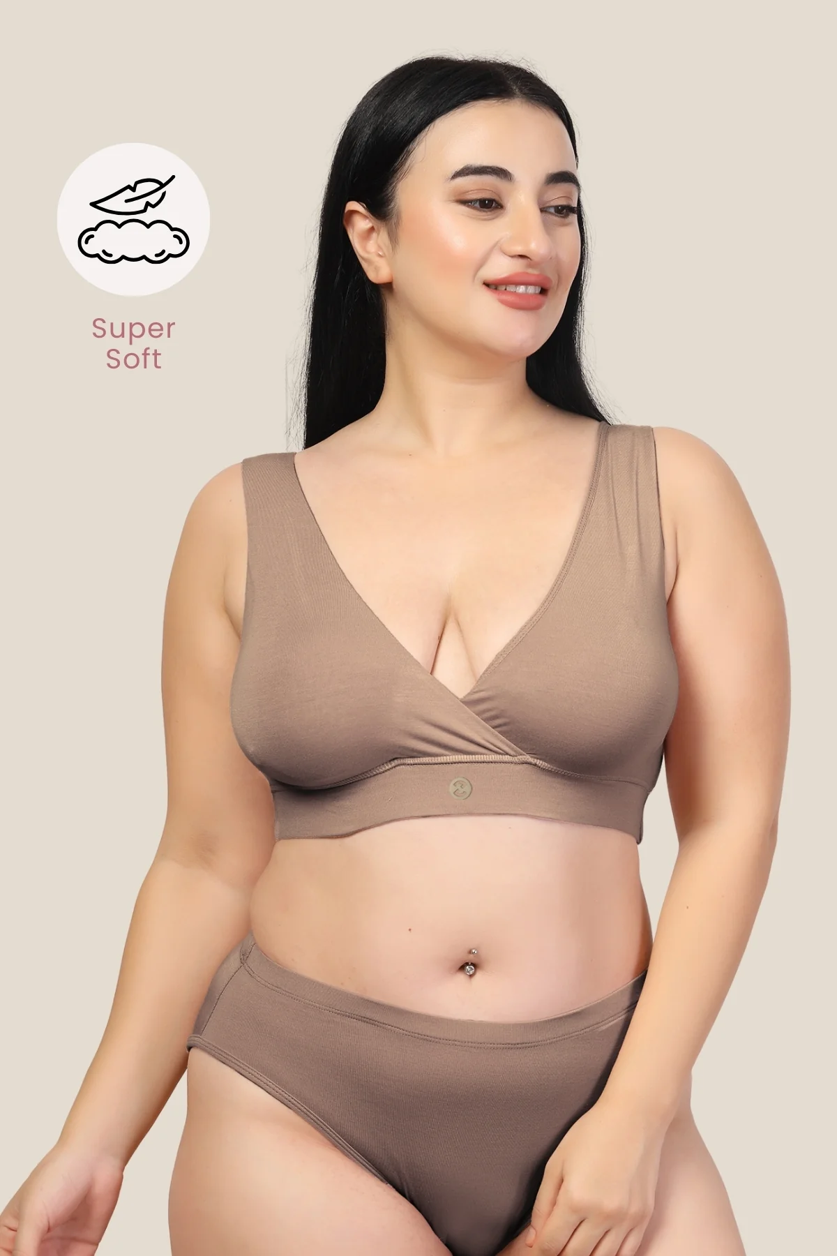 247 (Upgraded) Light Coco Modal Padded Maternity Feeding Bra - Image 12