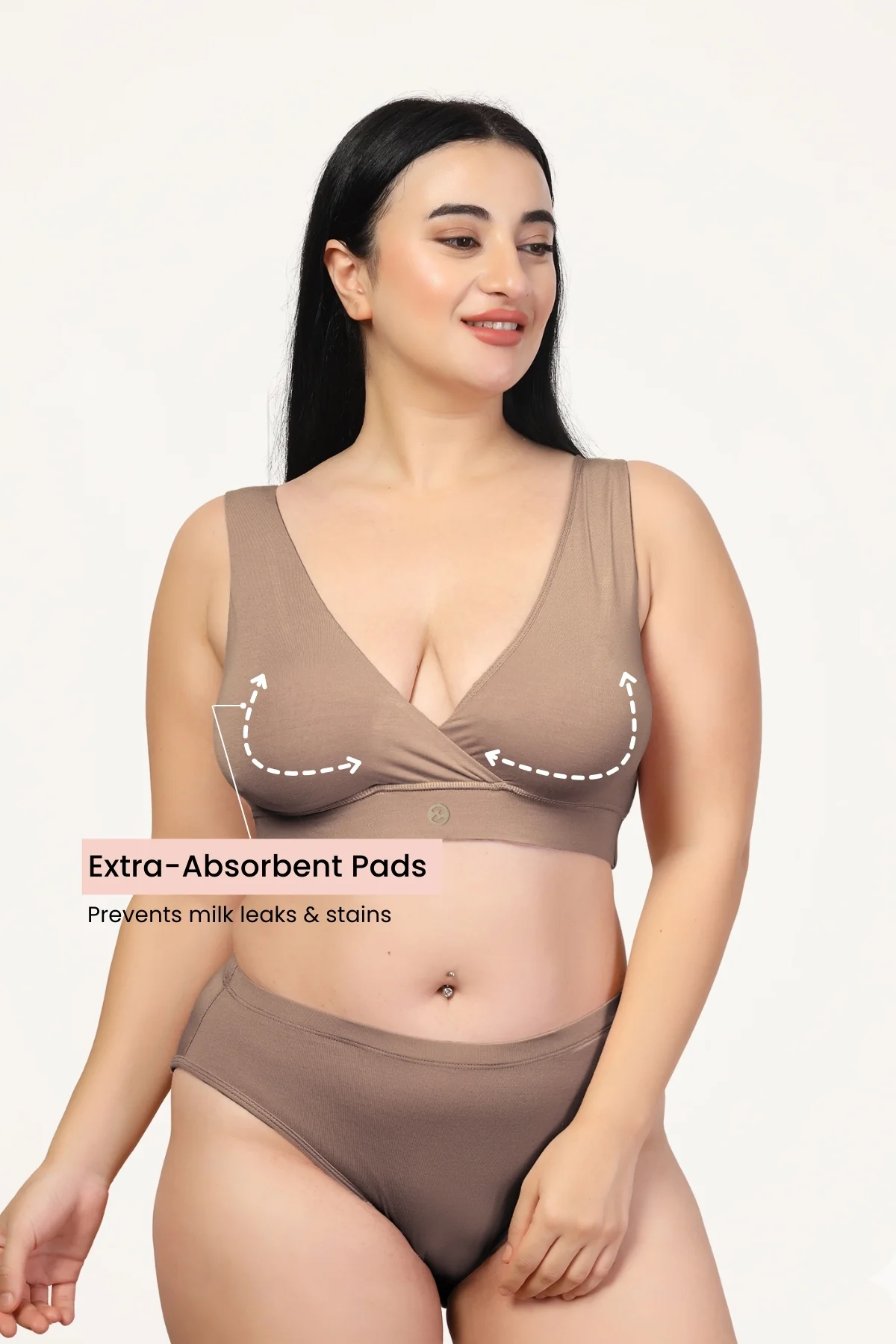 247 (Upgraded) Light Coco Modal Padded Maternity Feeding Bra - Image 5