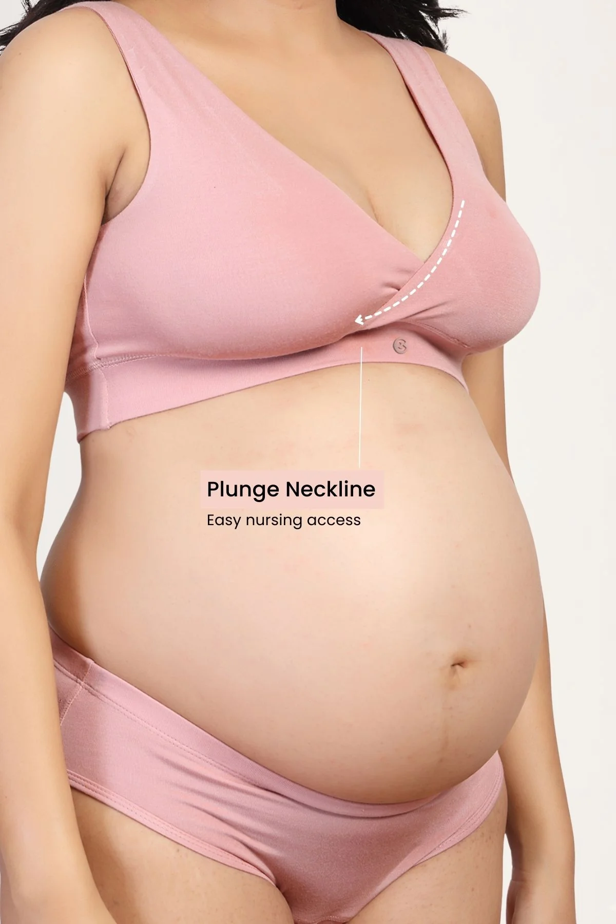 247 (Upgraded) Light Pink Modal Padded Maternity Feeding Bra - Image 3