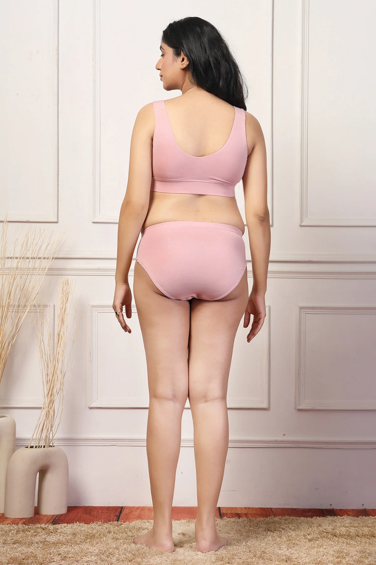 247 (Upgraded) Light Pink Modal Padded Maternity Feeding Bra - Image 8