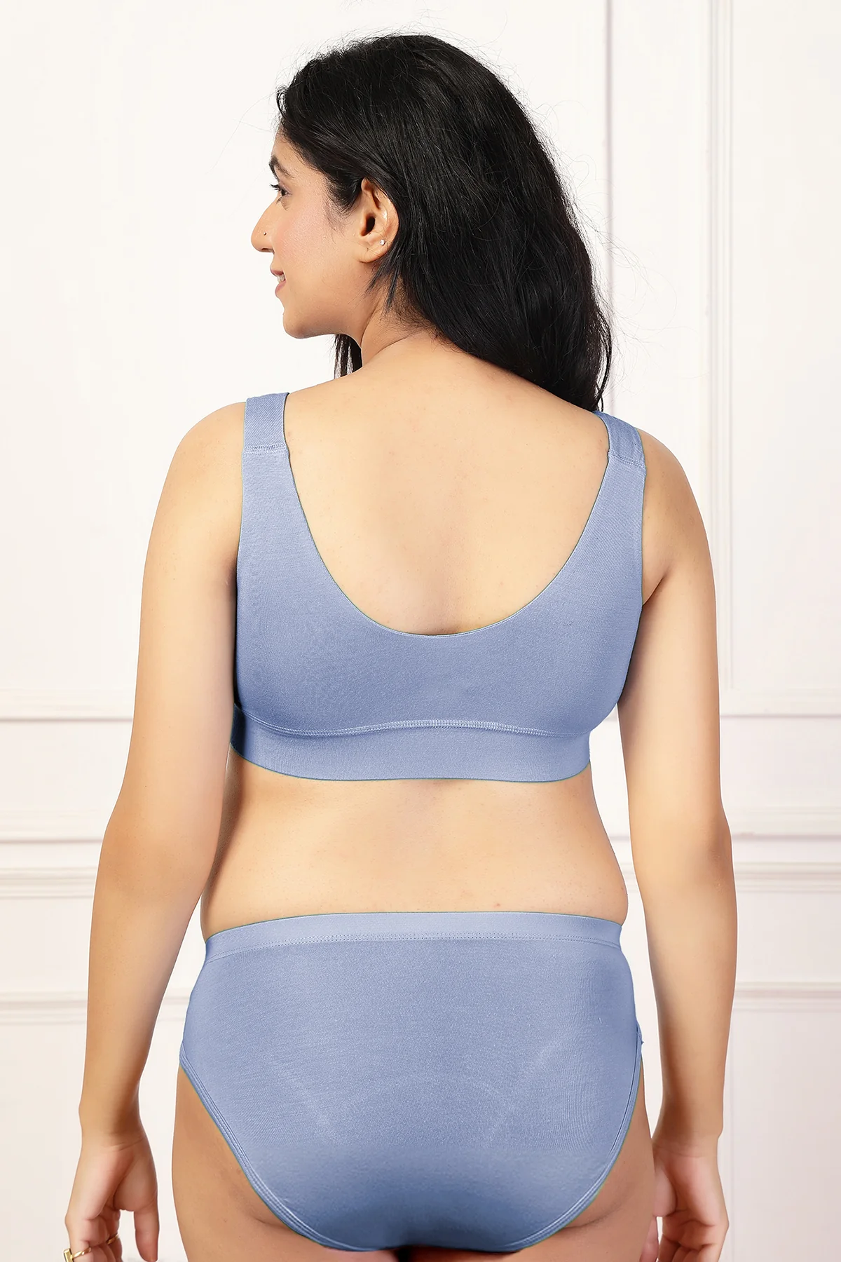 247 (Upgraded) M-Blue Modal Padded Maternity Feeding Bra - Image 10