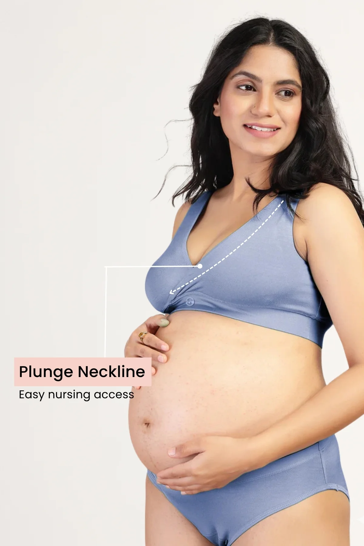 247 (Upgraded) M-Blue Modal Padded Maternity Feeding Bra - Image 3