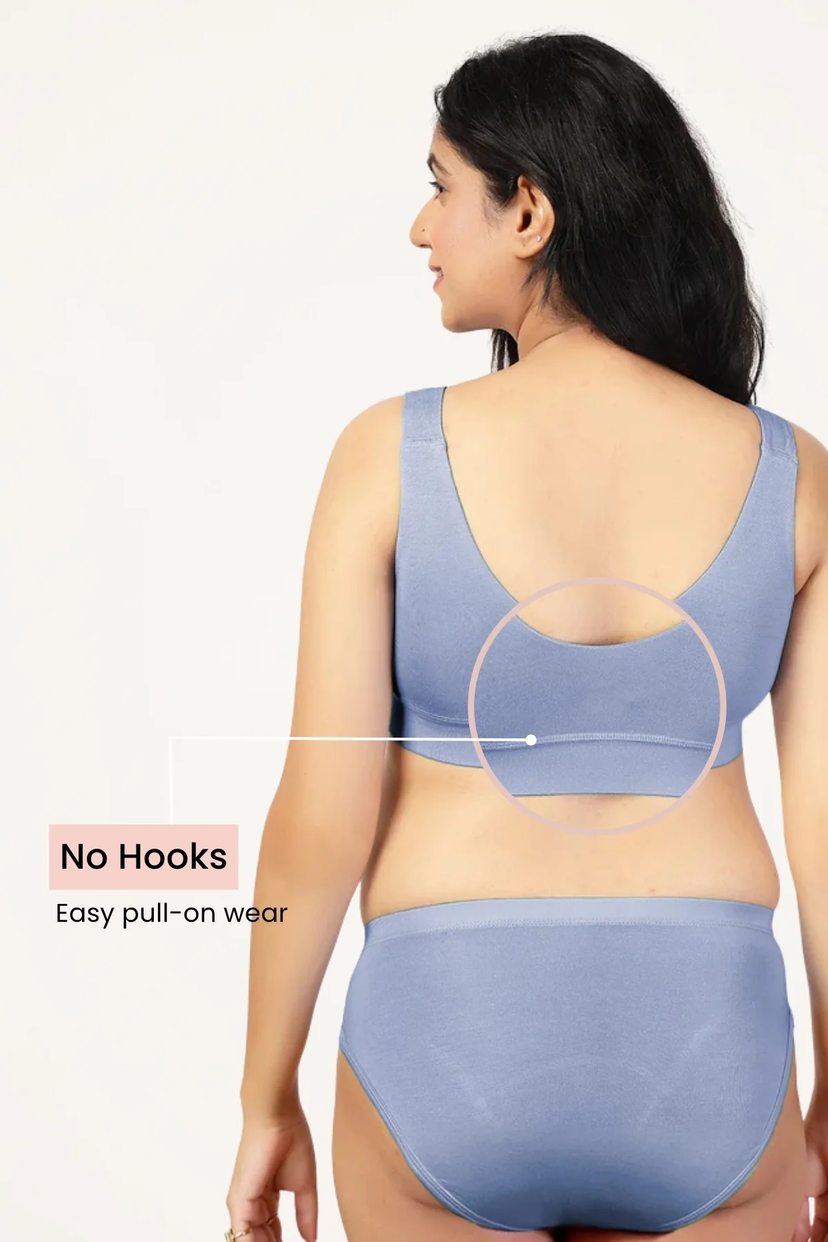 247 (Upgraded) M-Blue Modal Padded Maternity Feeding Bra - Image 4