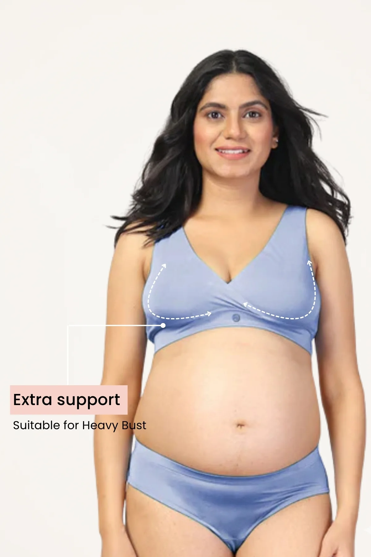 247 (Upgraded) M-Blue Modal Padded Maternity Feeding Bra - Image 5