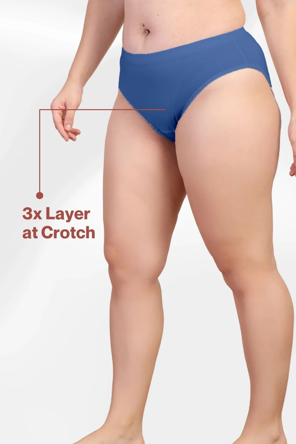 247 Melange Blue Maternity Panty (Pregnancy & Postpartum) - Image 3